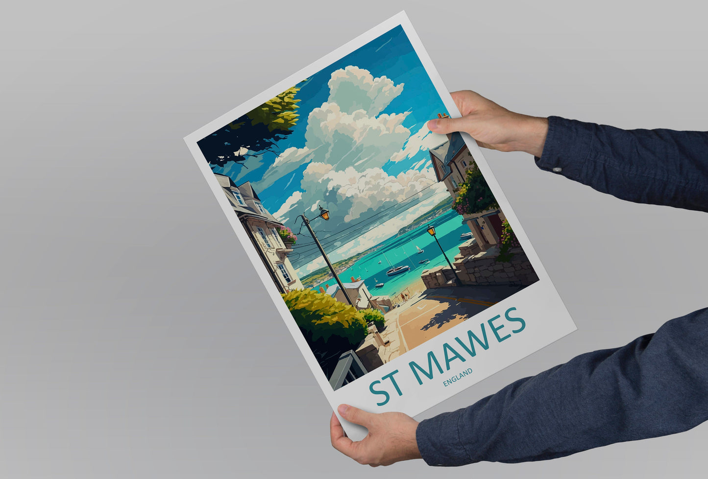 St Mawes Travel Print Wall Art St Mawes Wall Hanging Home Décor St Mawes Gift Art Lovers England Art Lover Gift St Mawes Travel Décor