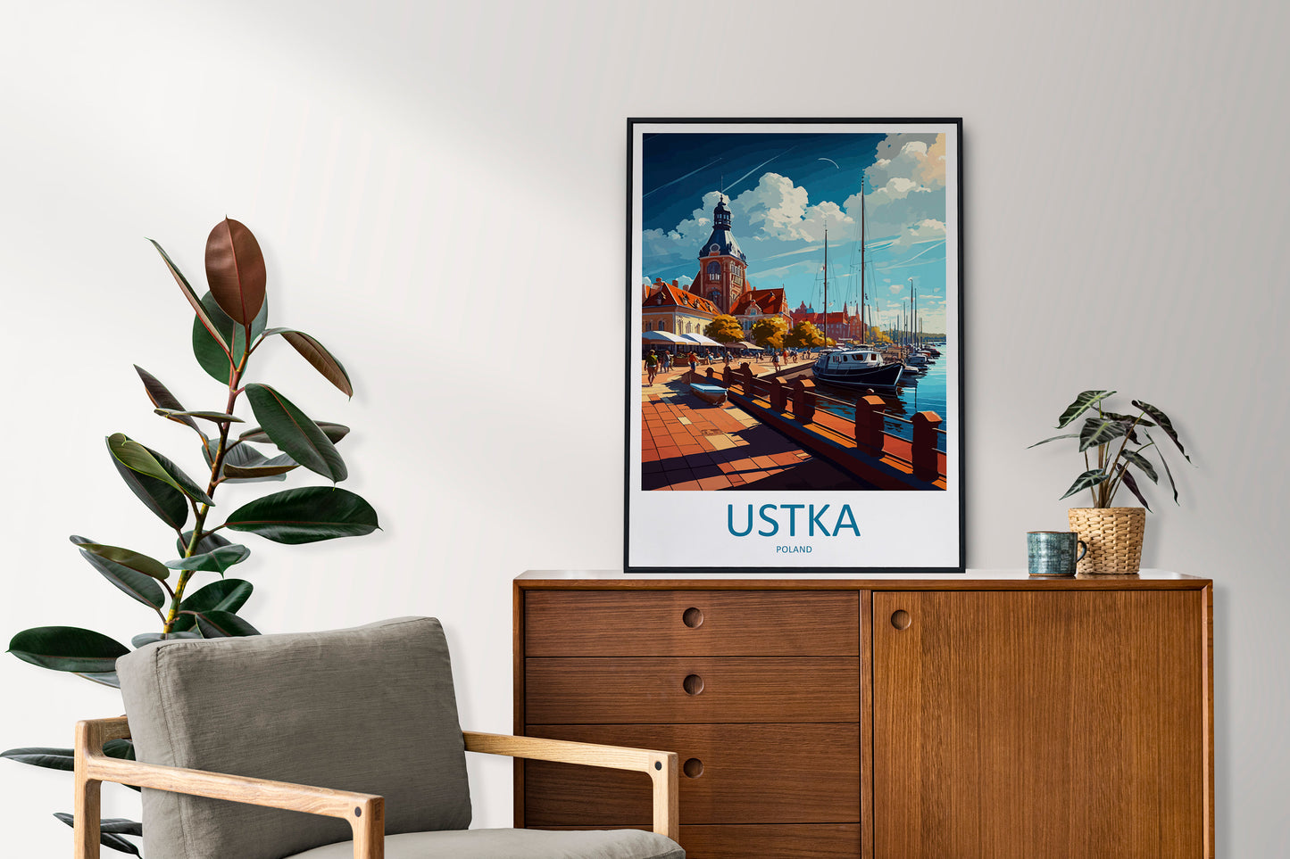 Ustka Travel Print Wall Art Ustka Wall Hanging Home Décor Ustka Gift Art Lovers Poland Art Lover Gift Ustka Travel Wall Art