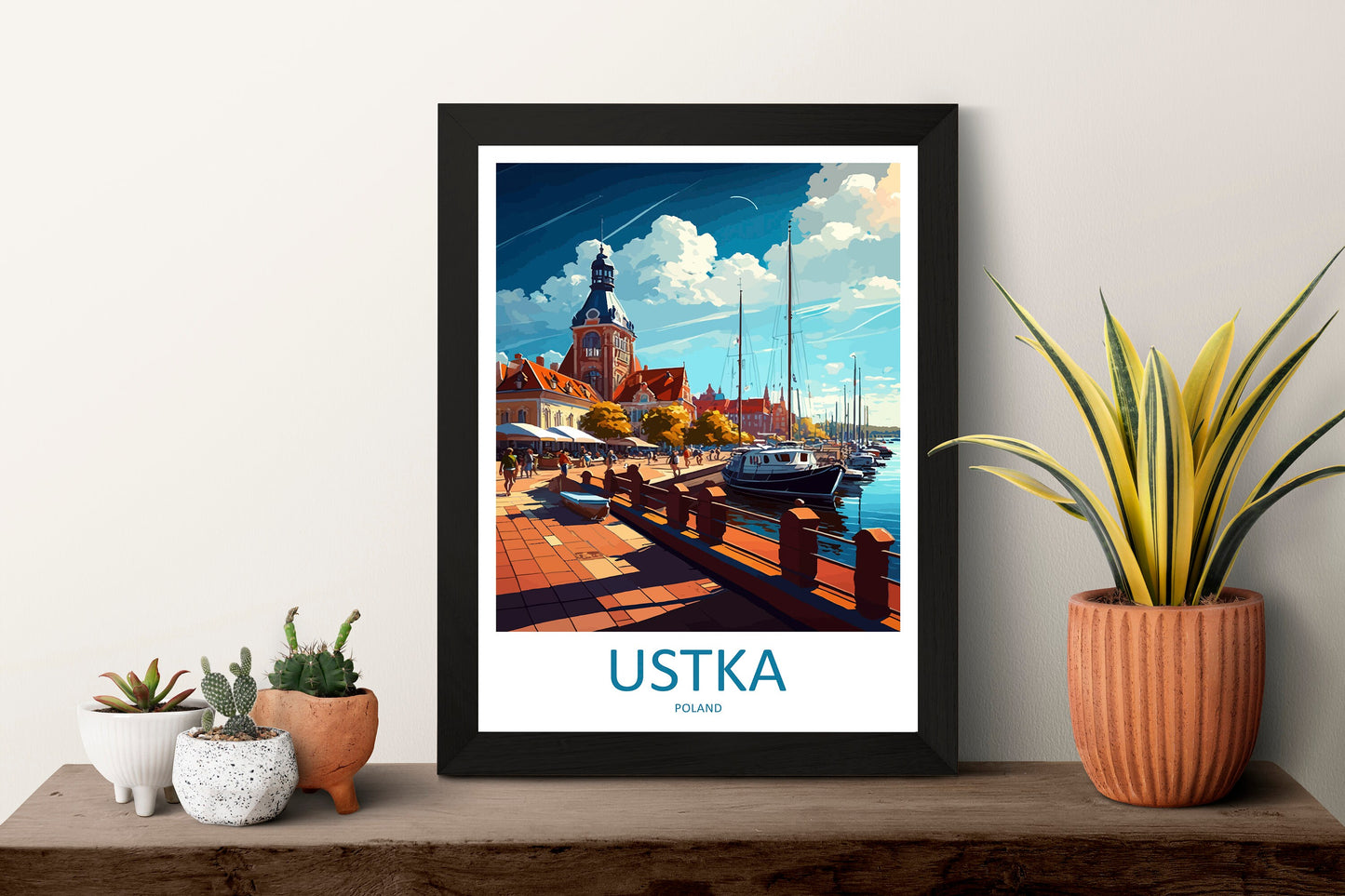 Ustka Travel Print Wall Art Ustka Wall Hanging Home Décor Ustka Gift Art Lovers Poland Art Lover Gift Ustka Travel Wall Art