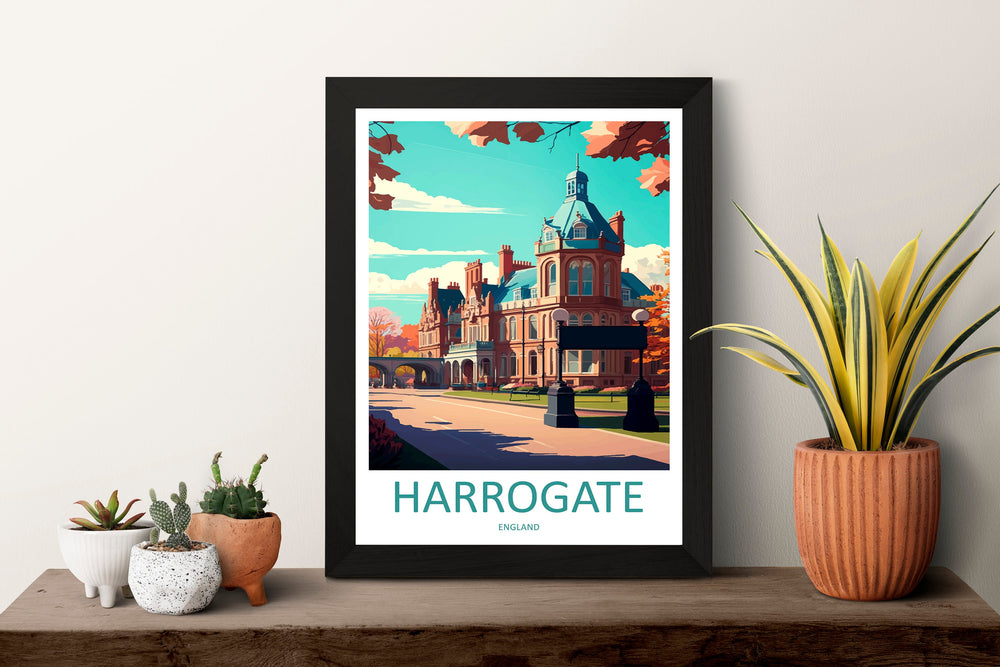 Harrogate Travel Print Wall Art Harrogate Wall Hanging Home Décor Harrogate Gift Art Lovers England Art Lover Gift Harrogate Travel Gift