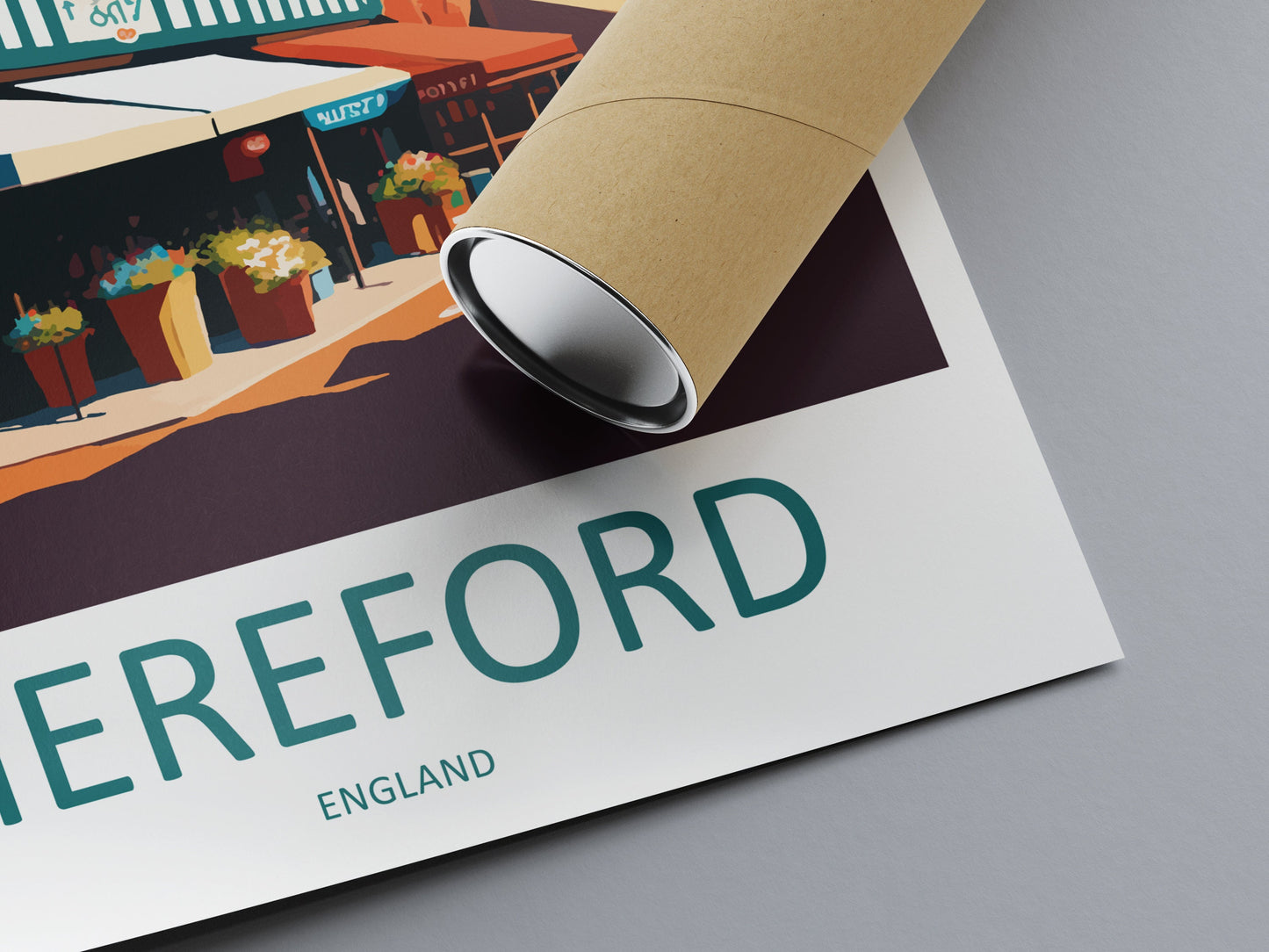 Hereford Travel Print Wall Art Hereford Wall Hanging Home Décor Hereford Gift Art Lovers England Art Lover Gift Hereford Travel Gift