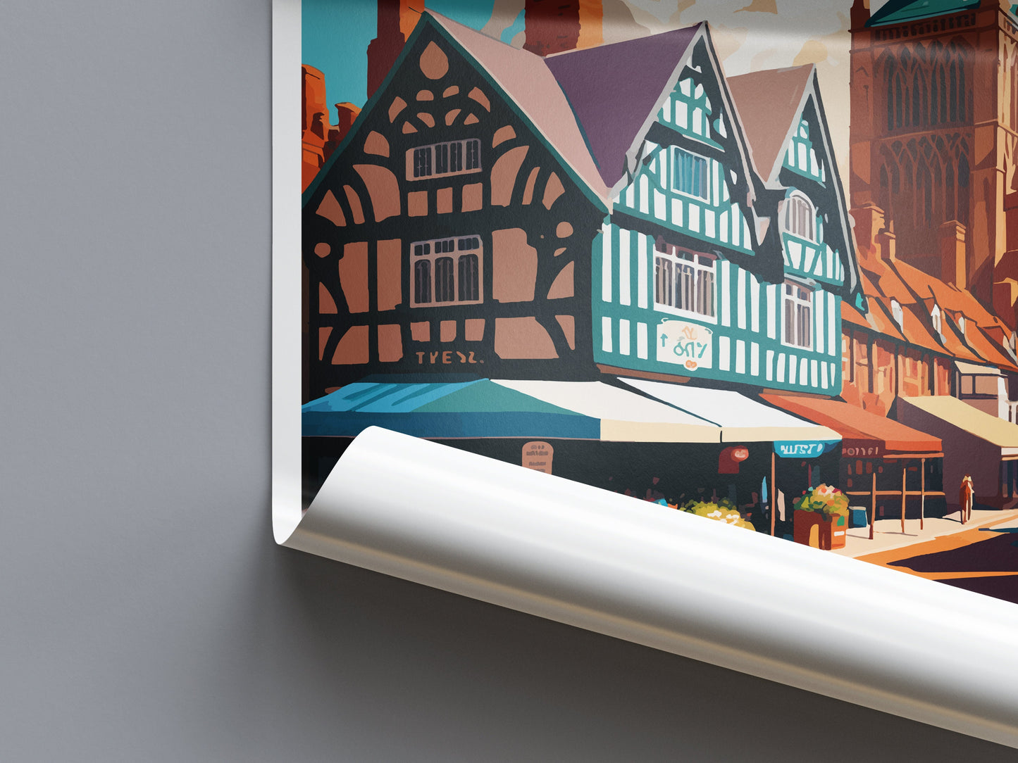 Hereford Travel Print Wall Art Hereford Wall Hanging Home Décor Hereford Gift Art Lovers England Art Lover Gift Hereford Travel Gift
