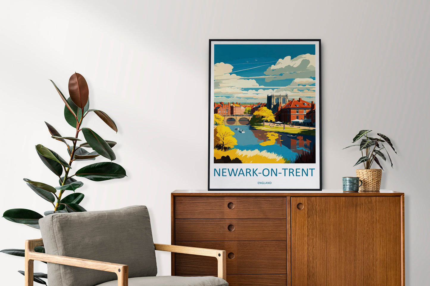 Newark-on-Trent Travel Print Wall Art Newark-on-Trent Wall Hanging Home Décor Newark-on-Trent Gift Art Lovers England Art Lover Gift