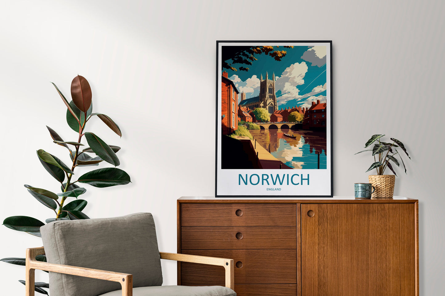 Norwich Travel Print Wall Art Norwich Wall Hanging Home Décor Norwich Gift Art Lovers England Art Lover Gift Norwich Travel Gift