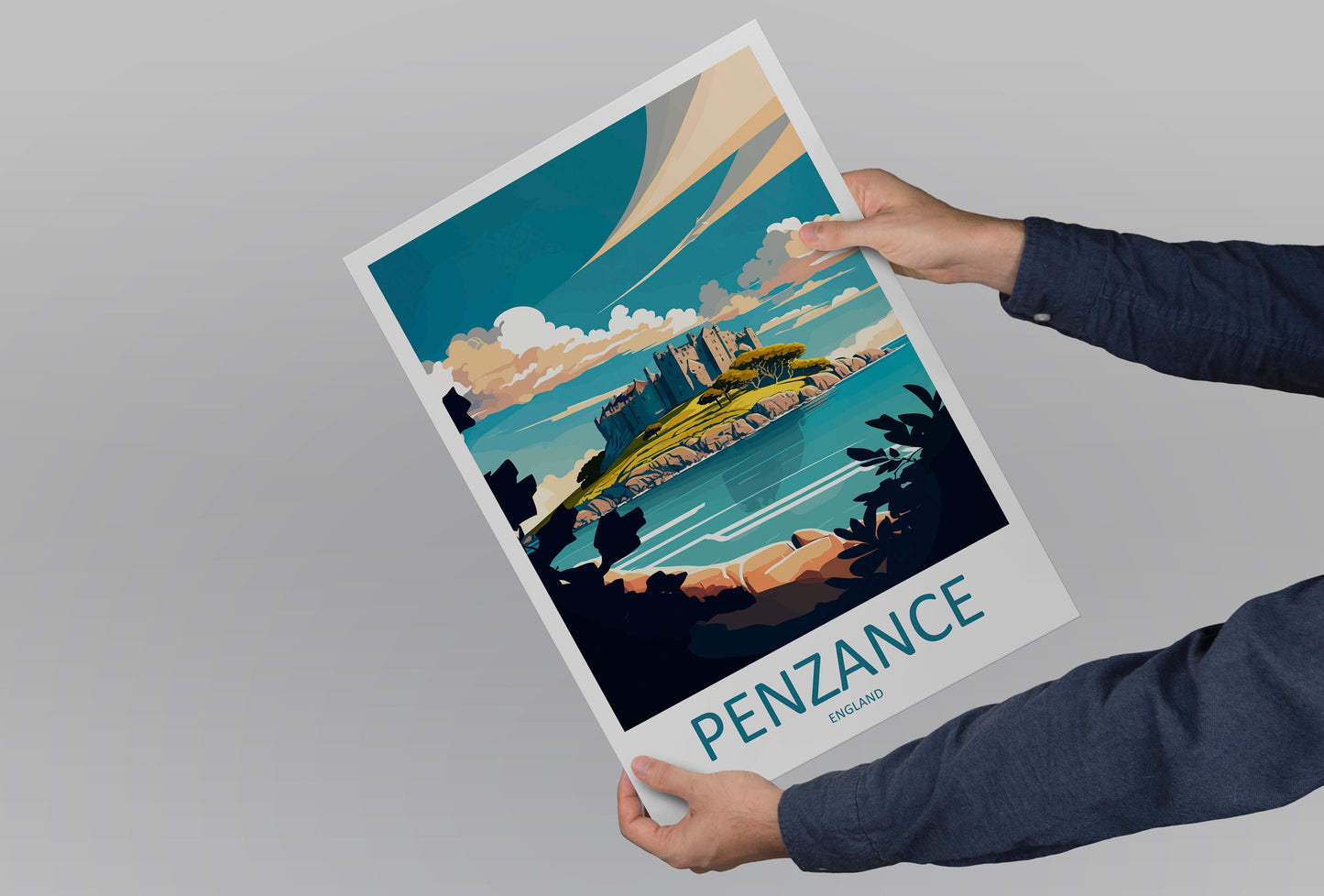 Penzance Travel Print Wall Art Penzance Wall Hanging Home Décor Penzance Gift Art Lovers England Art Lover Gift Penzance Travel Gift