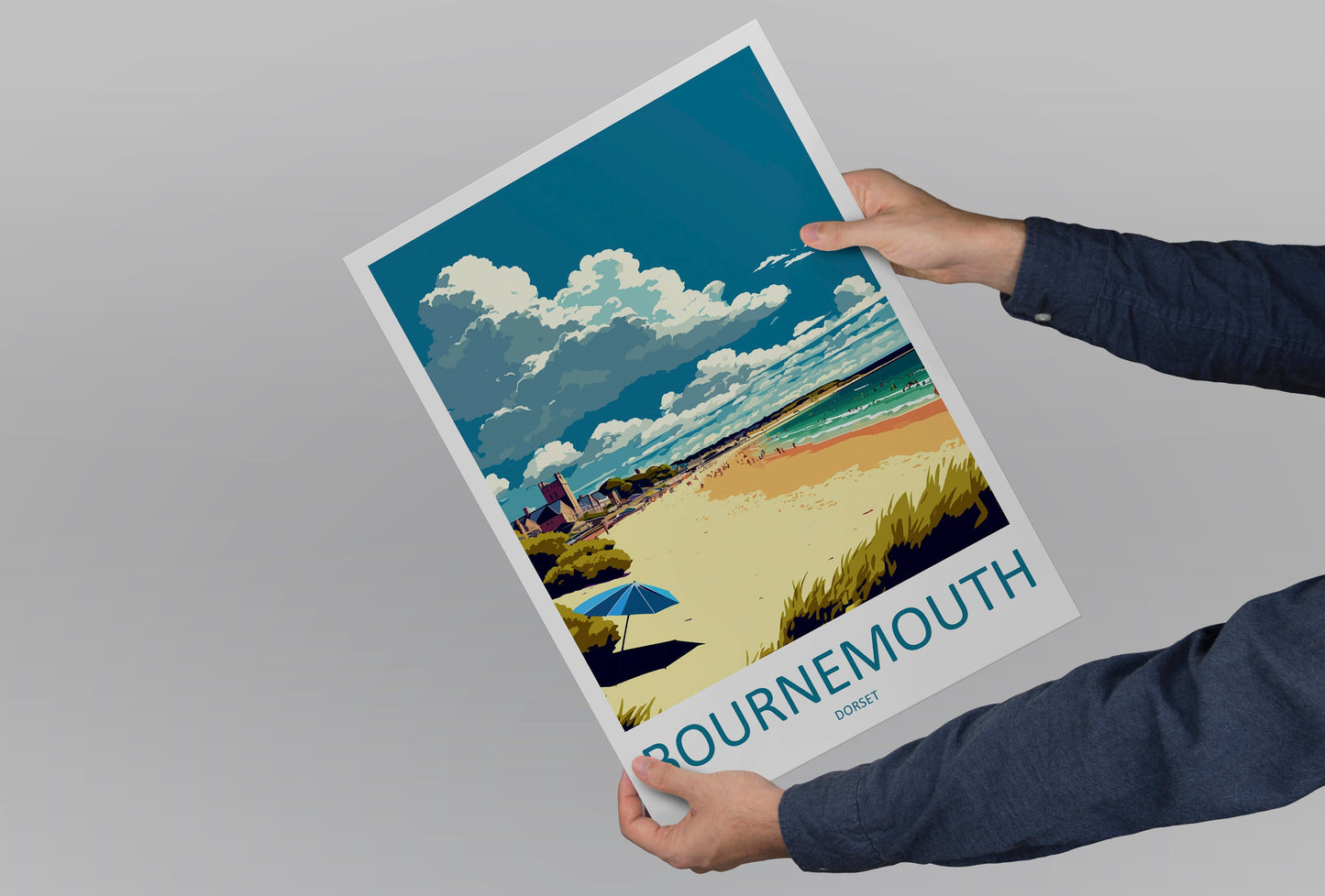 Bournemouth Travel Print Wall Art Bournemouth Wall Hanging Home Décor Bournemouth Gift Art Lovers England Art Lover Gift Bournemouth Beach