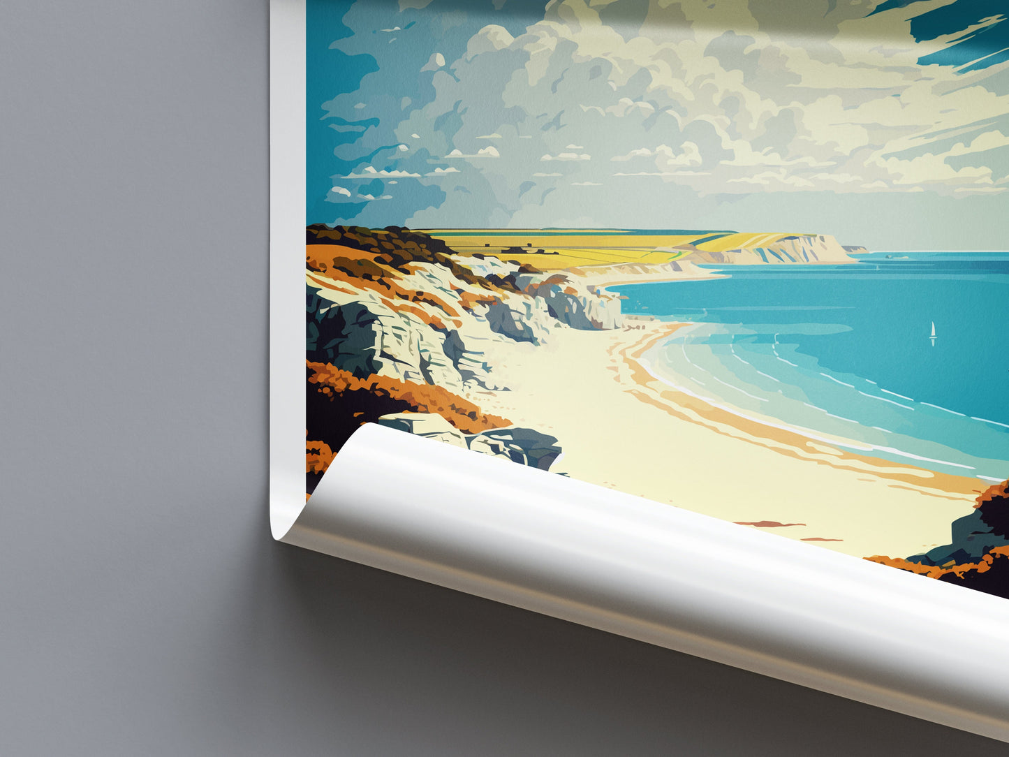 Hengistbury Head Travel Print Wall Art Hengistbury Head Wall Hanging Home Décor Hengistbury Head Gift Art Lovers England Art Lover Gift