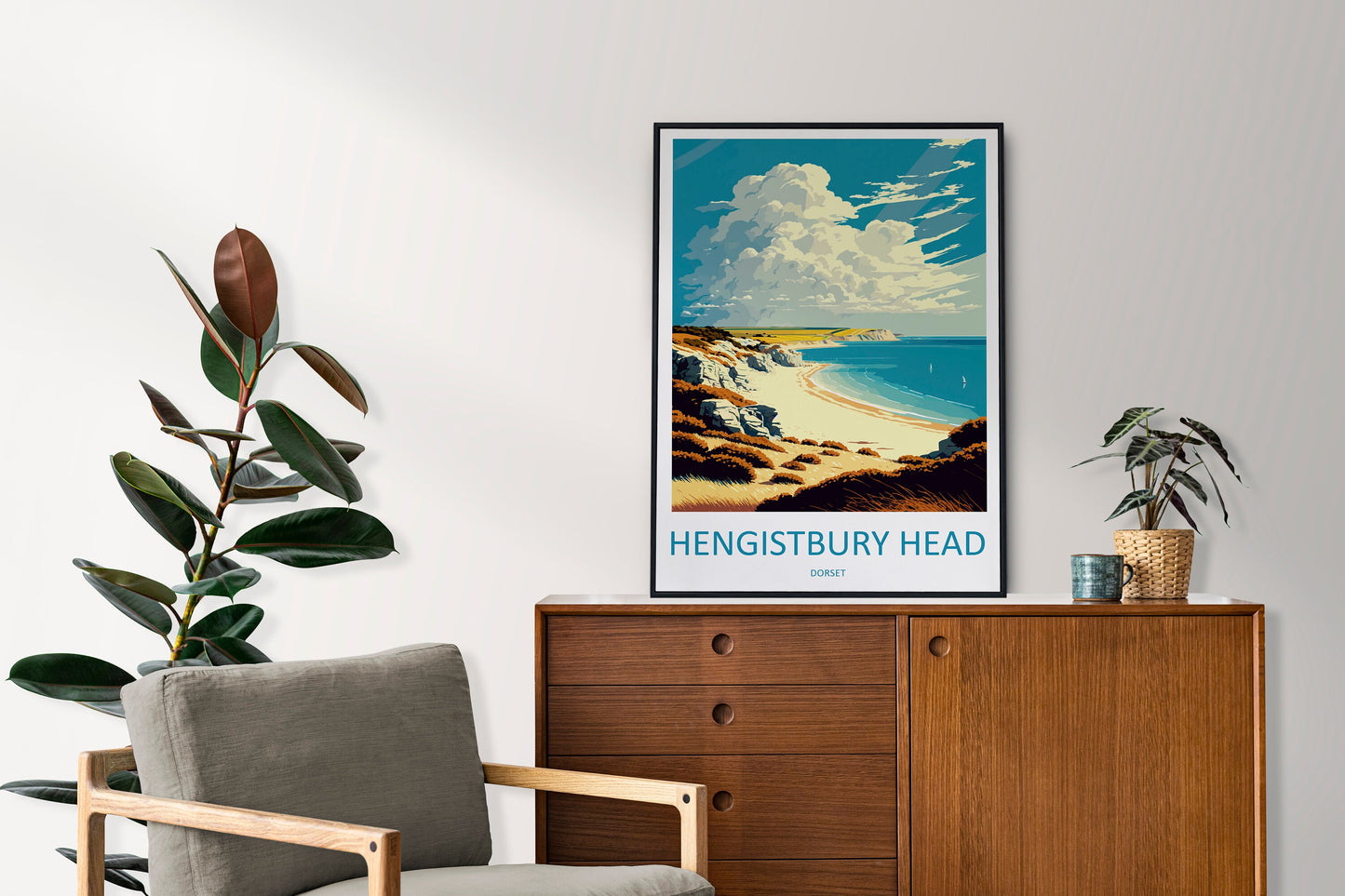 Hengistbury Head Travel Print Wall Art Hengistbury Head Wall Hanging Home Décor Hengistbury Head Gift Art Lovers England Art Lover Gift