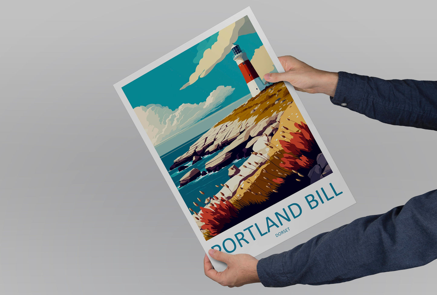 Portland Bill Travel Print Wall Art Portland Bill Wall Hanging Home Décor Portland Bill Gift Art Lovers England Art Lover Gift Portland Bill