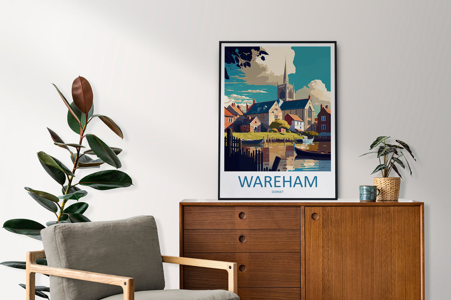 Wareham Travel Print Wall Art Wareham Wall Hanging Home Décor Wareham Gift Art Lovers England Art Lover Gift Wareham Wall Art Poster