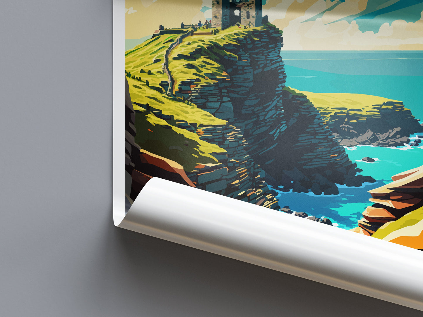 Tintagel Castle Travel Print Wall Art Tintagel Castle Wall Hanging Home Décor Tintagel Castle Gift Art Lovers England Art Lover Gift