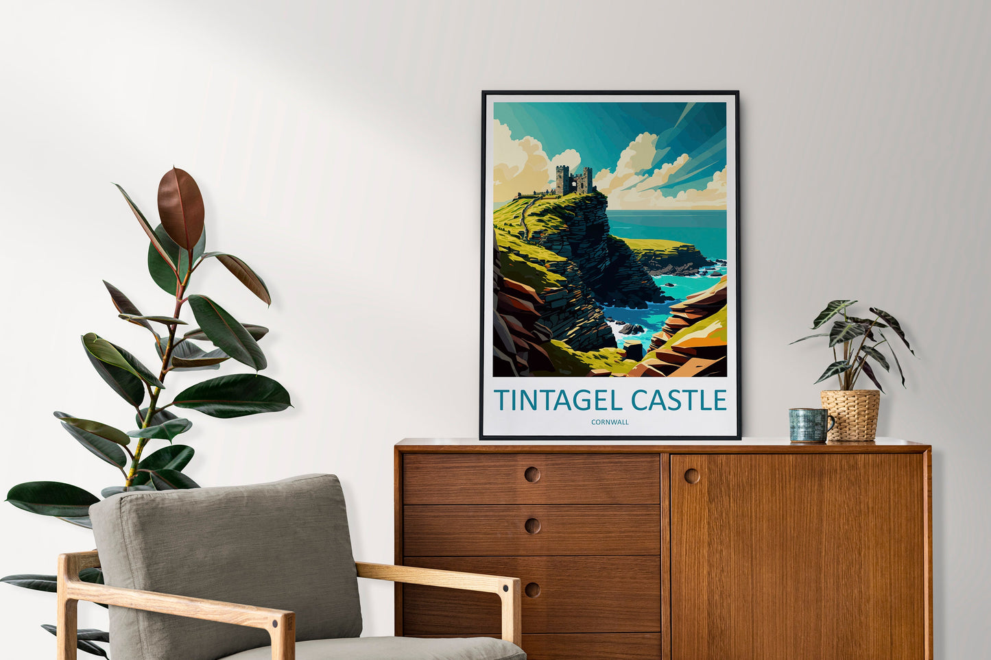 Tintagel Castle Travel Print Wall Art Tintagel Castle Wall Hanging Home Décor Tintagel Castle Gift Art Lovers England Art Lover Gift