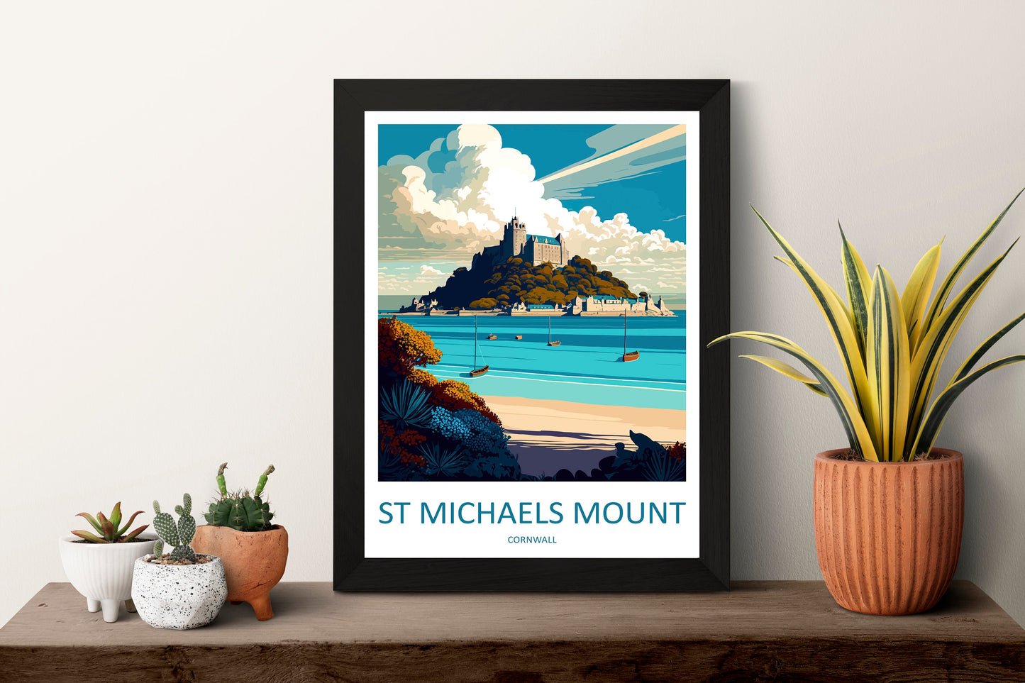 St Michaels Mount Travel Print Wall Art St Michaels Mount Wall Hanging Home Décor St Michaels Mount Gift Art Lovers England Art Lover Gift
