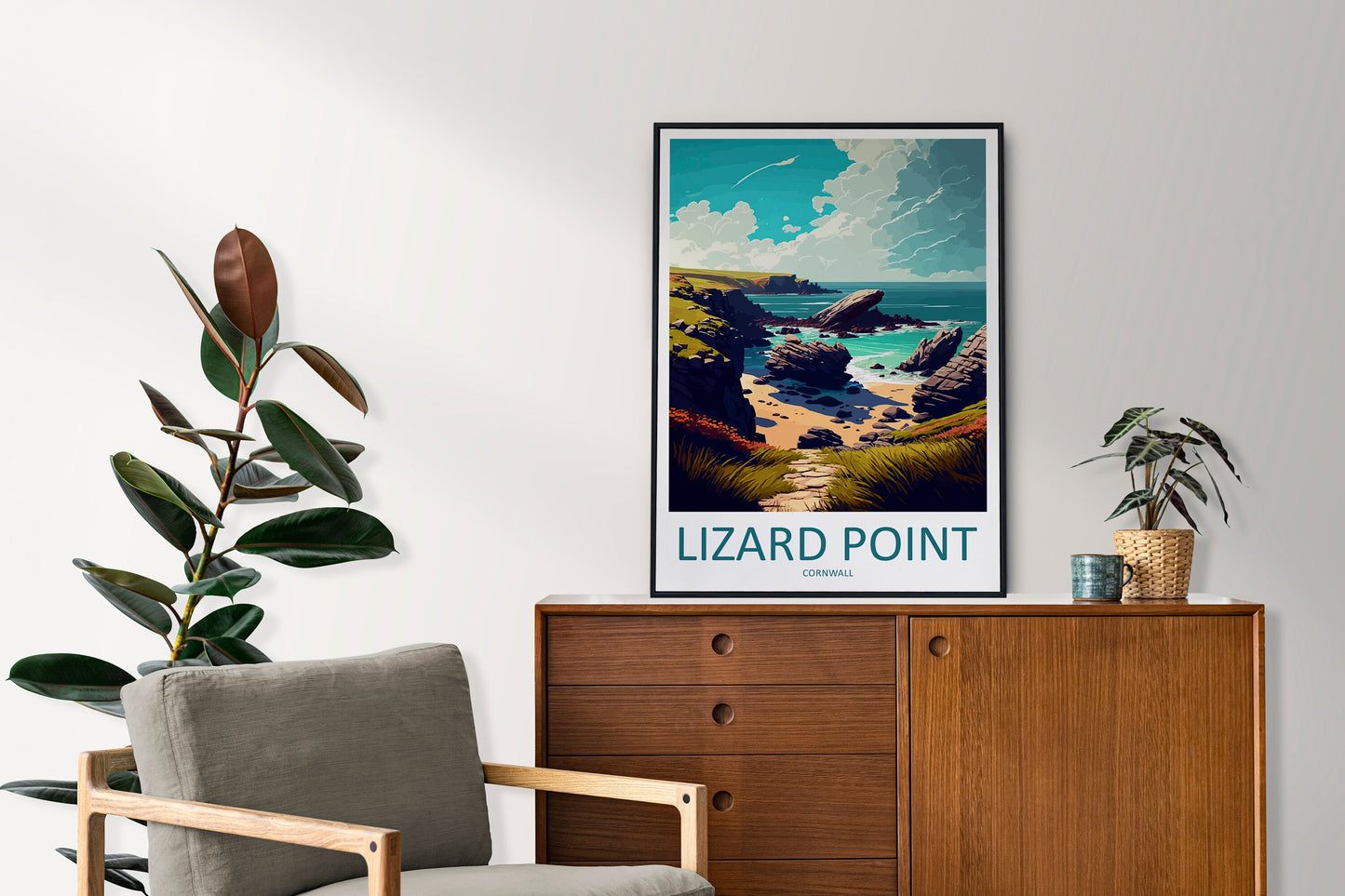 Lizard Point Travel Print Wall Art Lizard Point Wall Hanging Home Décor Lizard Point Gift Art Lovers England Art Lover Gift Lizard Point Art