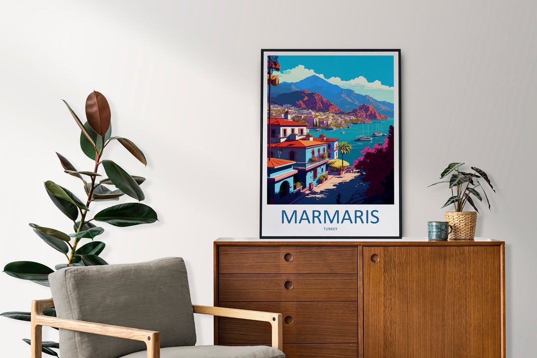 Marmaris Travel Print Wall Art Marmaris Wall Hanging Home Décor Marmaris Gift Art Lovers Turkey Art Lover Gift Marmaris City Turkey Travel