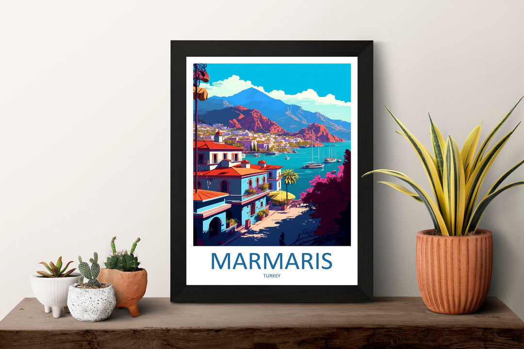 Marmaris Travel Print Wall Art Marmaris Wall Hanging Home Décor Marmaris Gift Art Lovers Turkey Art Lover Gift Marmaris City Turkey Travel
