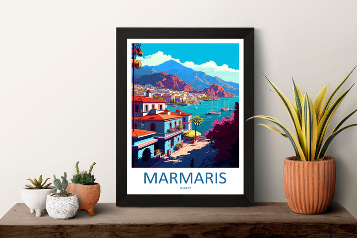Marmaris Travel Print Wall Art Marmaris Wall Hanging Home Décor Marmaris Gift Art Lovers Turkey Art Lover Gift Marmaris City Turkey Travel
