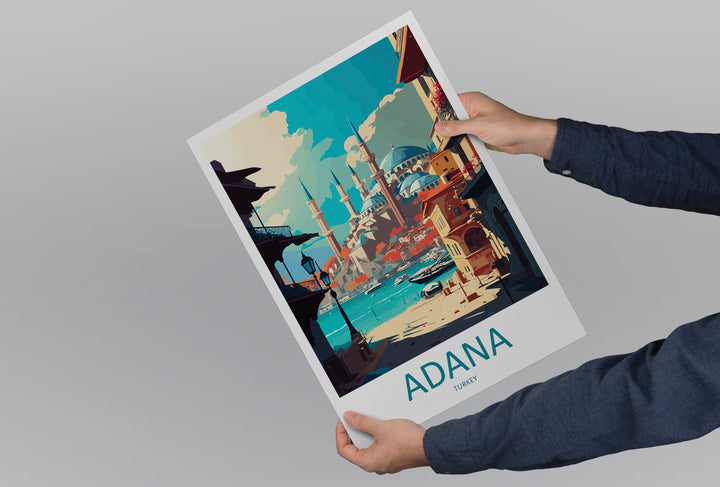 Adana Travel Print Wall Art Adana Wall Hanging Home Décor Adana Gift Art Lovers Turkey Art Lover Gift Adana City Turkey Travel Art Gift