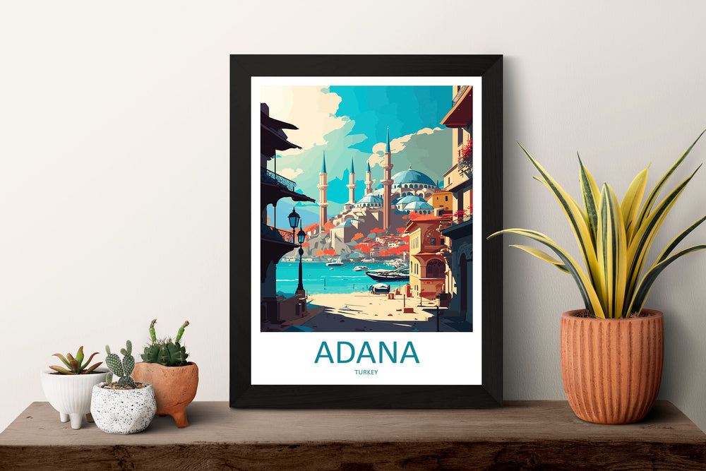 Adana Travel Print Wall Art Adana Wall Hanging Home Décor Adana Gift Art Lovers Turkey Art Lover Gift Adana City Turkey Travel Art Gift