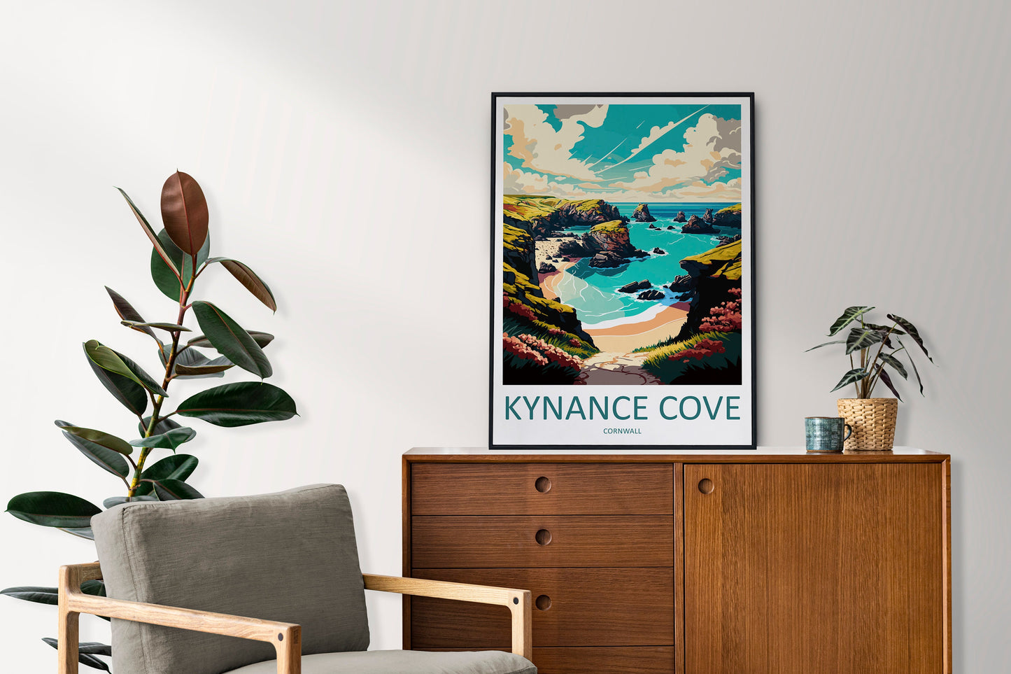 Kynance Cove Travel Print Wall Art Kynance Cove Wall Hanging Home Décor Kynance Cove Gift Art Lovers England Art Lover Gift Kynance Cove Art