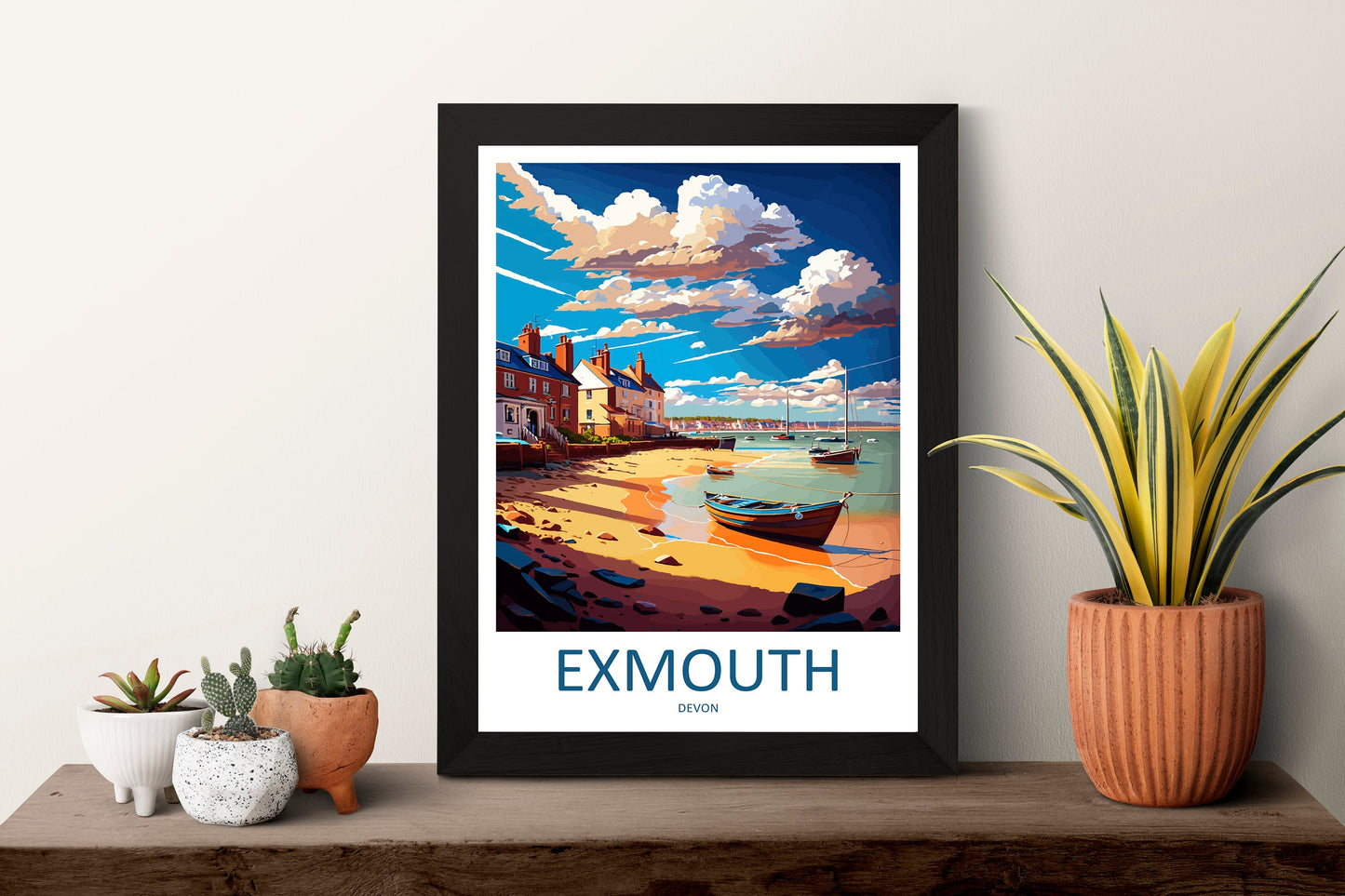 Exmouth Travel Print Wall Art Exmouth Wall Hanging Home Décor Exmouth Gift Art Lovers England Art Lover Gift Exmouth Art Poster