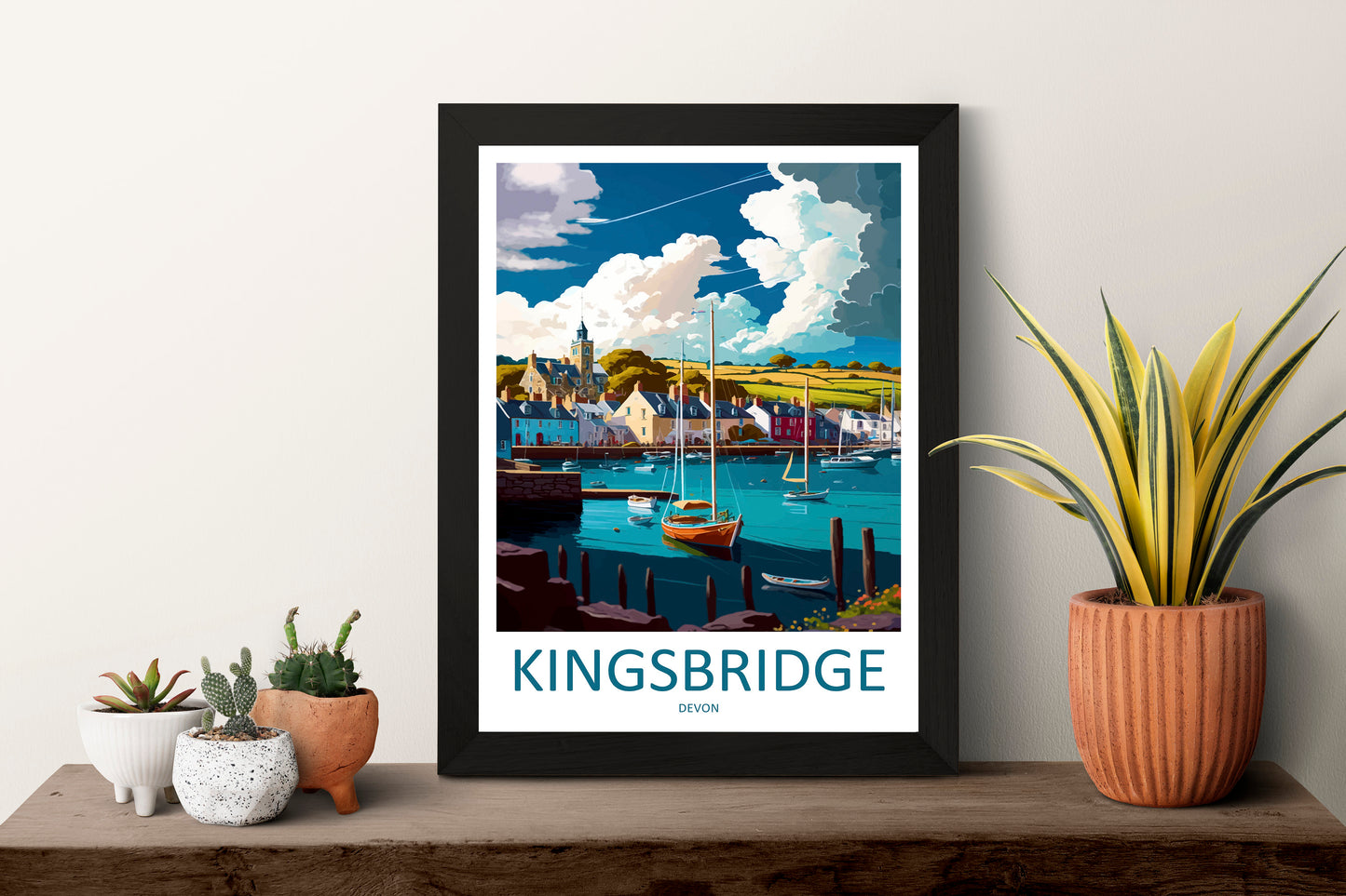 Kingsbridge Travel Print Wall Art Kingsbridge Wall Hanging Home Décor Kingsbridge Gift Art Lovers England Art Lover Gift Kingsbridge Art