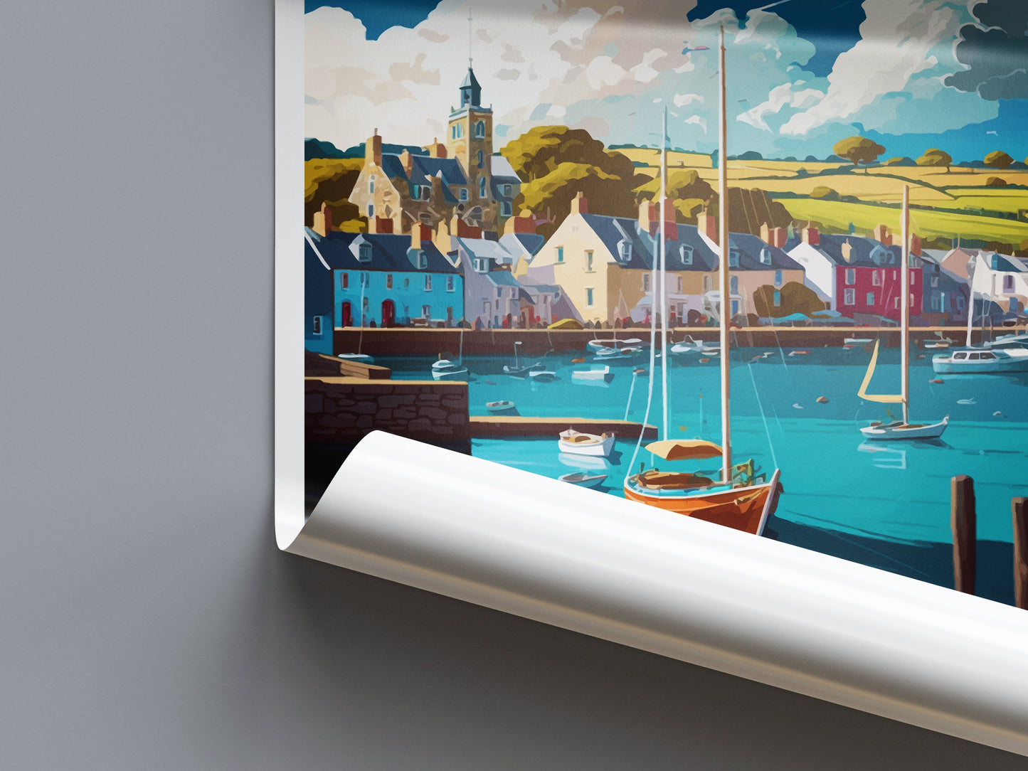 Kingsbridge Travel Print Wall Art Kingsbridge Wall Hanging Home Décor Kingsbridge Gift Art Lovers England Art Lover Gift Kingsbridge Art