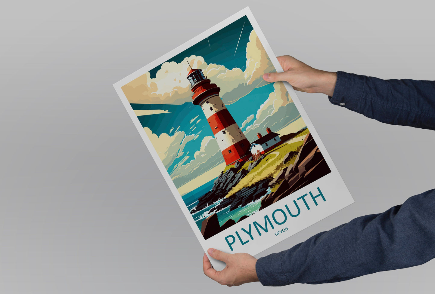 Plymouth Travel Print Wall Art Plymouth Wall Hanging Home Décor Plymouth Gift Art Lovers England Art Lover Gift Plymouth Art Poster
