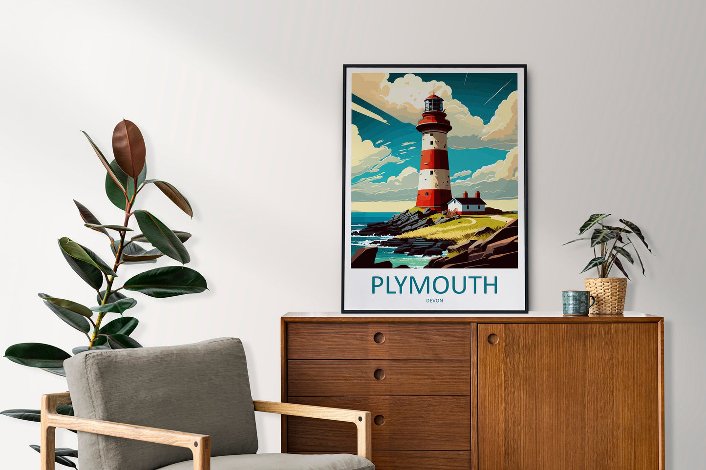 Plymouth Travel Print Wall Art Plymouth Wall Hanging Home Décor Plymouth Gift Art Lovers England Art Lover Gift Plymouth Art Poster