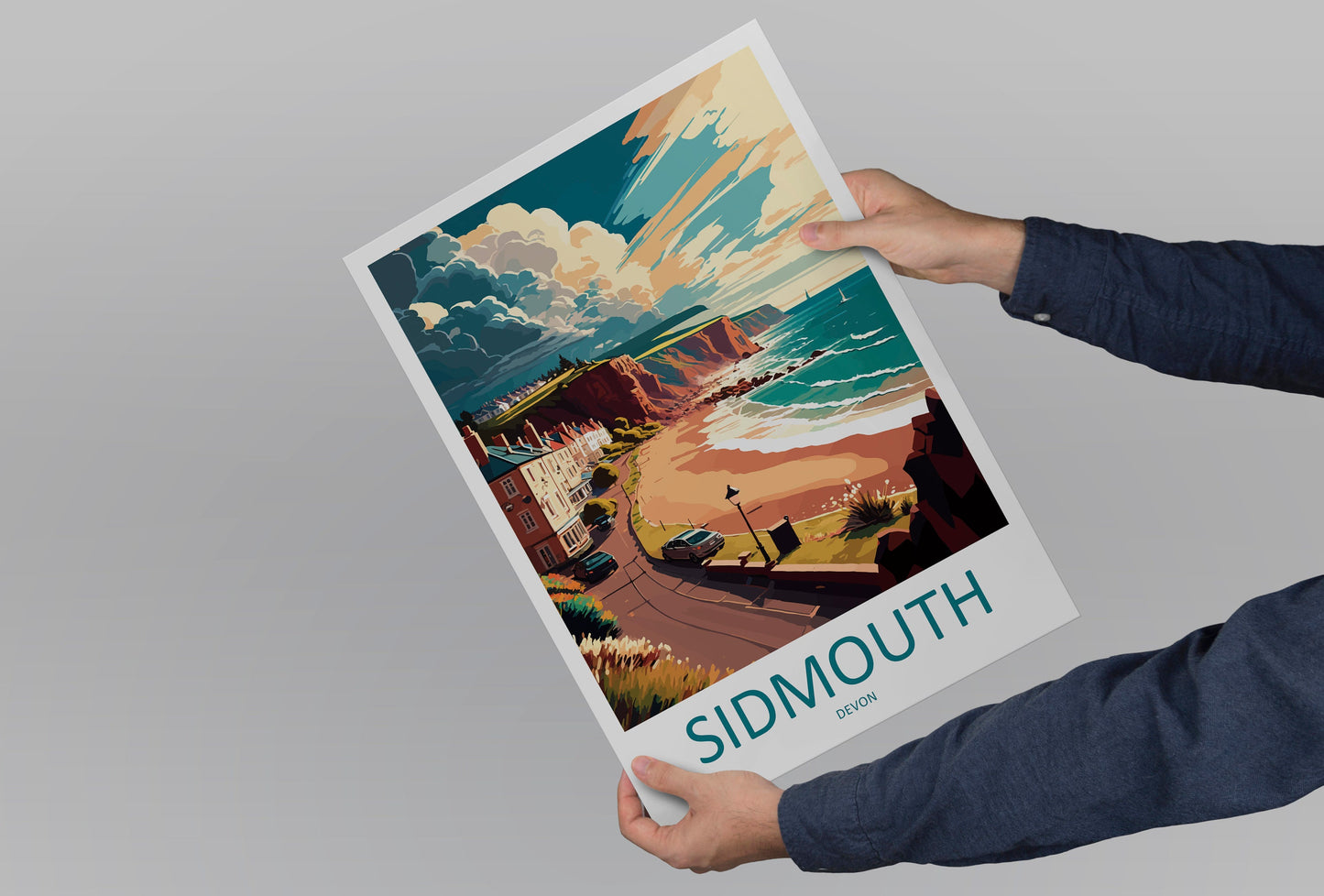Sidmouth Travel Print Wall Art Sidmouth Wall Hanging Home Décor Sidmouth Gift Art Lovers England Art Lover Gift Sidmouth Art Poster