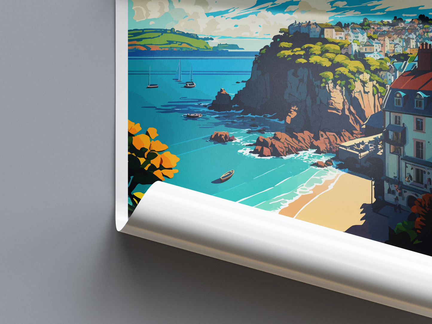 Torquay Travel Print Wall Art Torquay Wall Hanging Home Décor Torquay Gift Art Lovers England Art Lover Gift Torquay Art