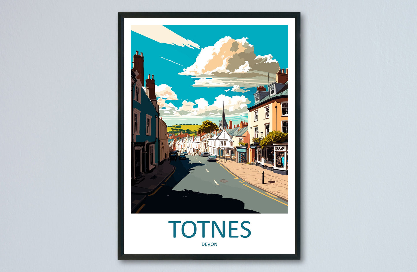 Totnes Travel Print Wall Art Totnes Wall Hanging Home Décor Totnes Gift Art Lovers England Art Lover Gift Totnes Art