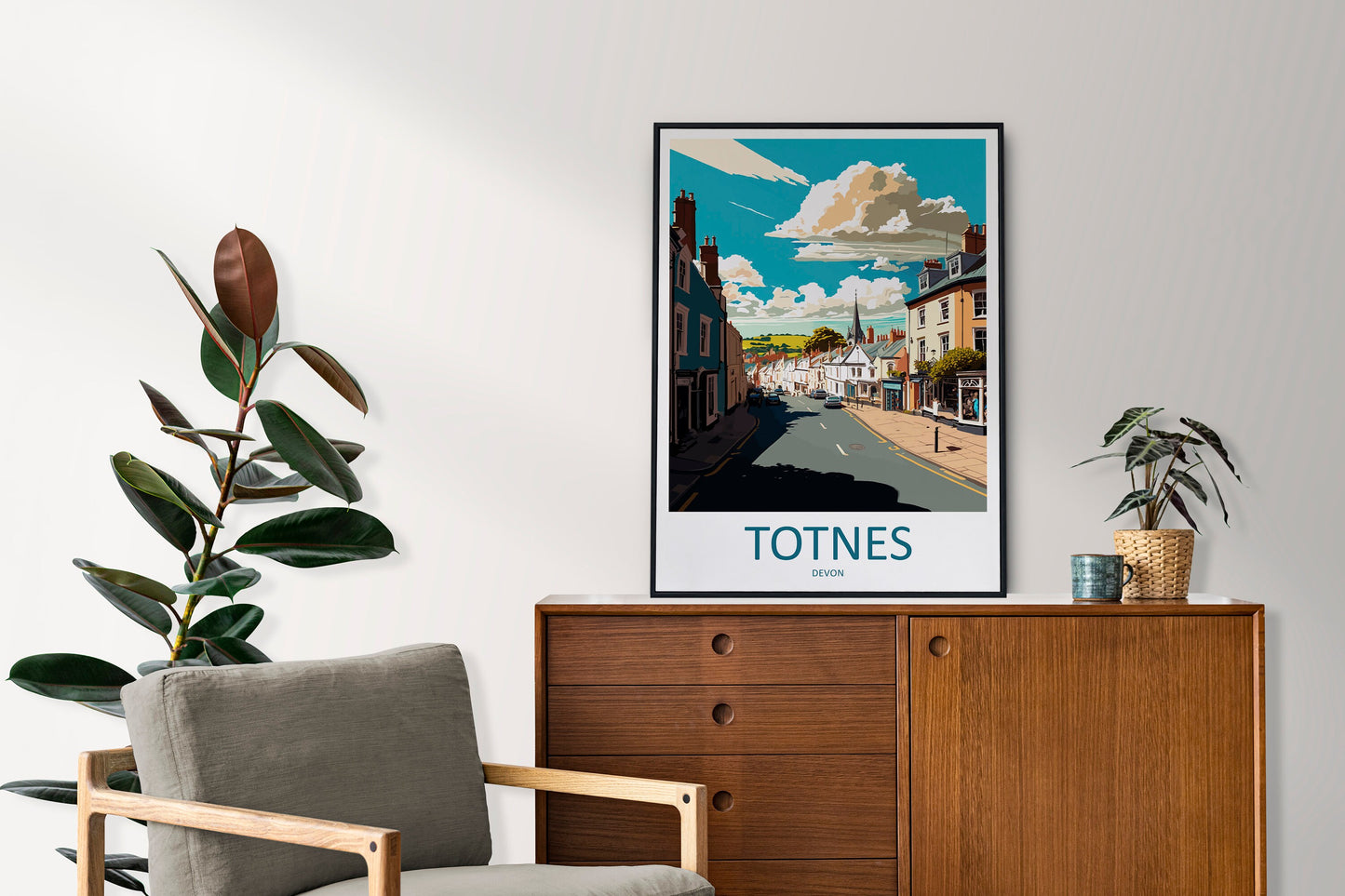 Totnes Travel Print Wall Art Totnes Wall Hanging Home Décor Totnes Gift Art Lovers England Art Lover Gift Totnes Art