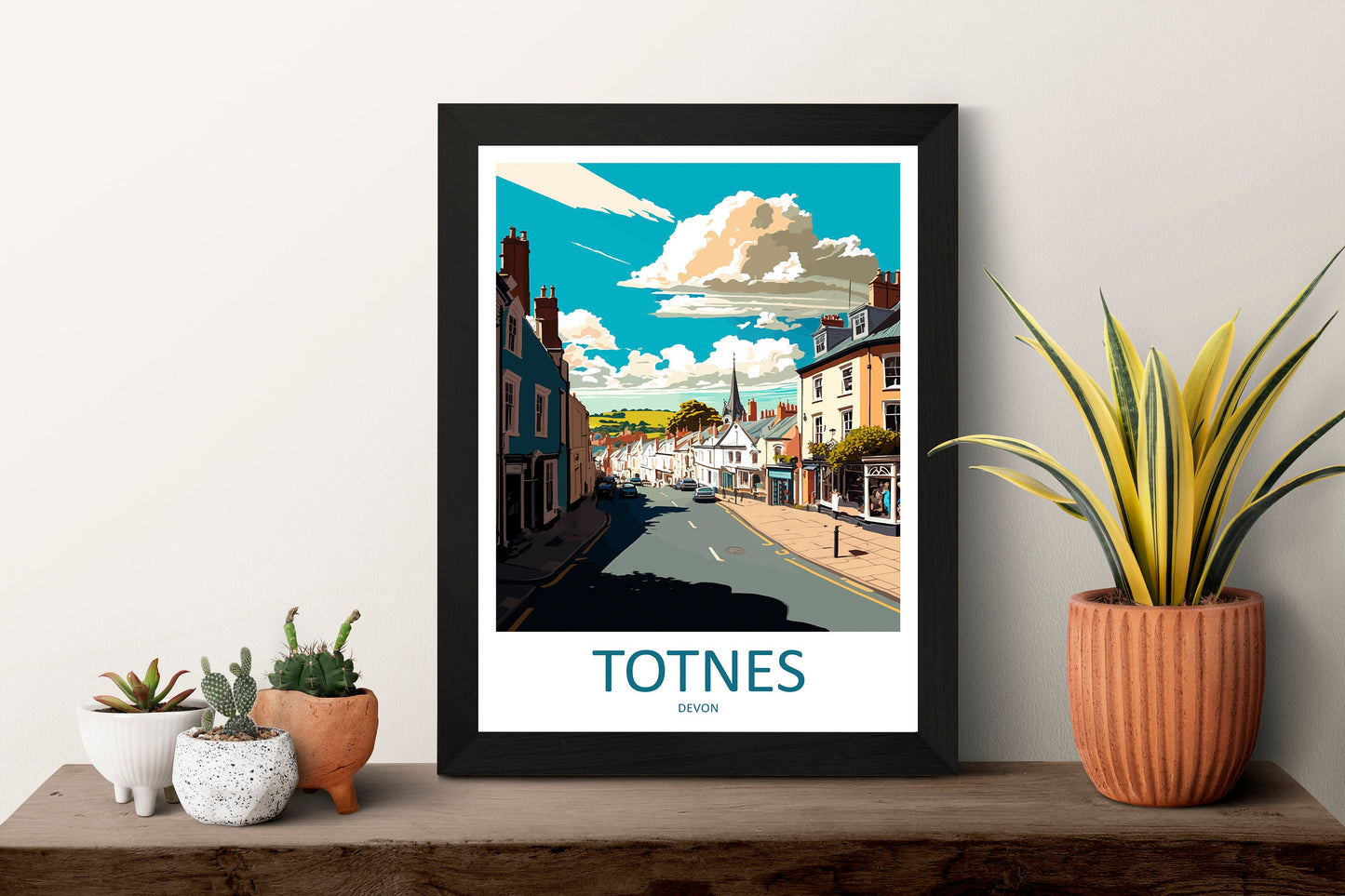 Totnes Travel Print Wall Art Totnes Wall Hanging Home Décor Totnes Gift Art Lovers England Art Lover Gift Totnes Art