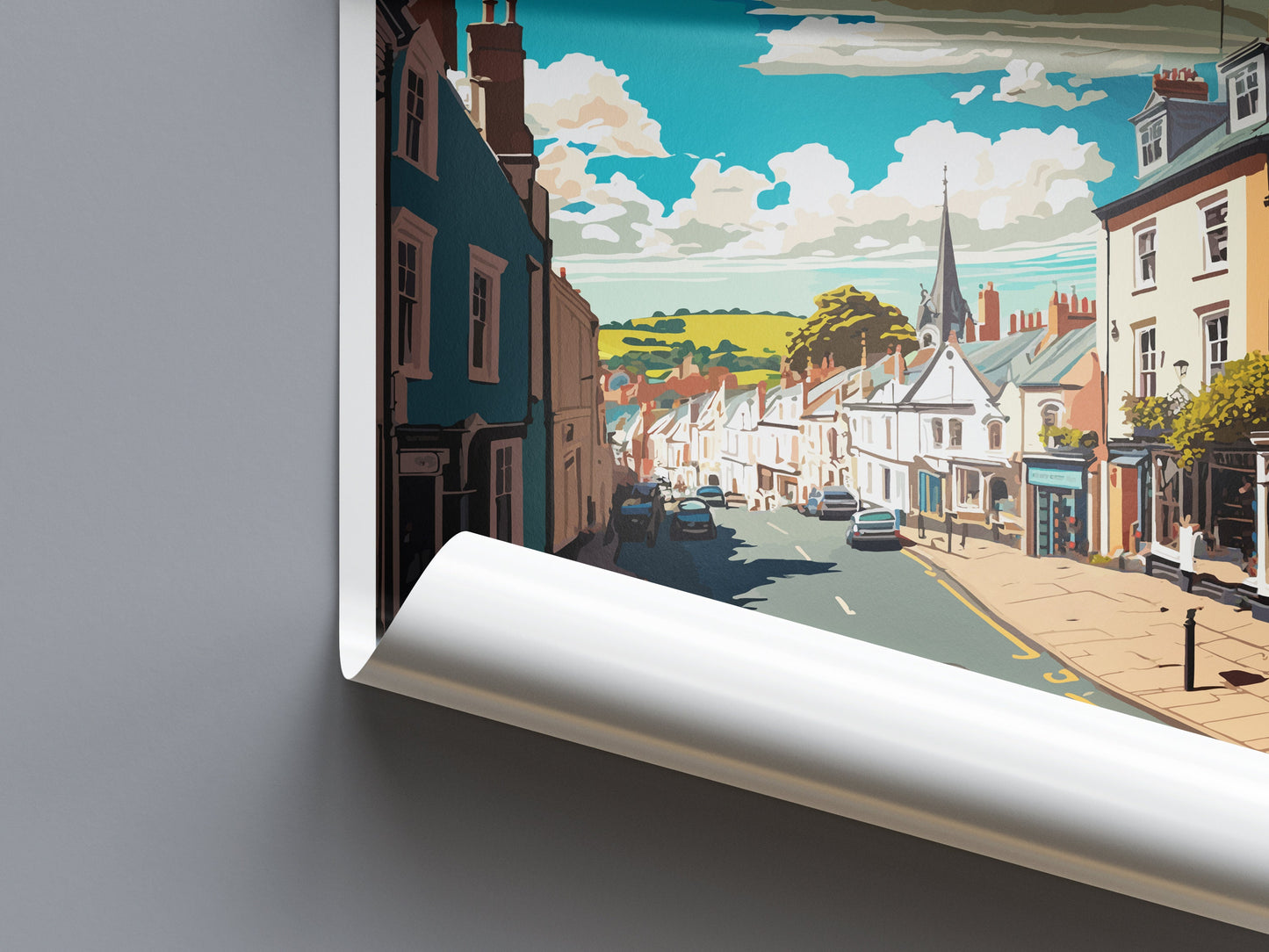 Totnes Travel Print Wall Art Totnes Wall Hanging Home Décor Totnes Gift Art Lovers England Art Lover Gift Totnes Art