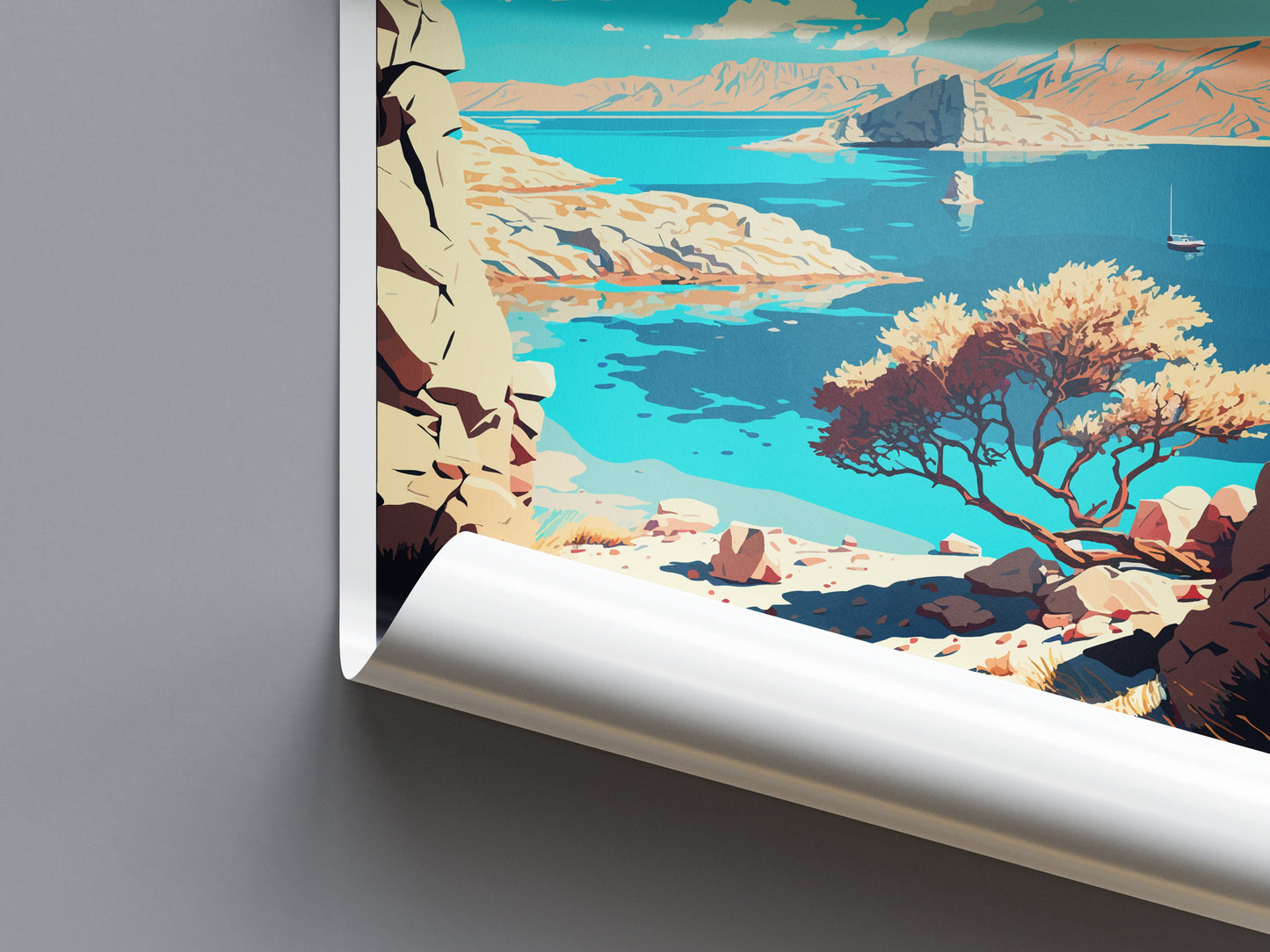 Pag Island Travel Print Wall Art Pag Island Wall Hanging Home Décor Pag Island Gift Art Lovers Croatia Art Lover Gift Pag Island