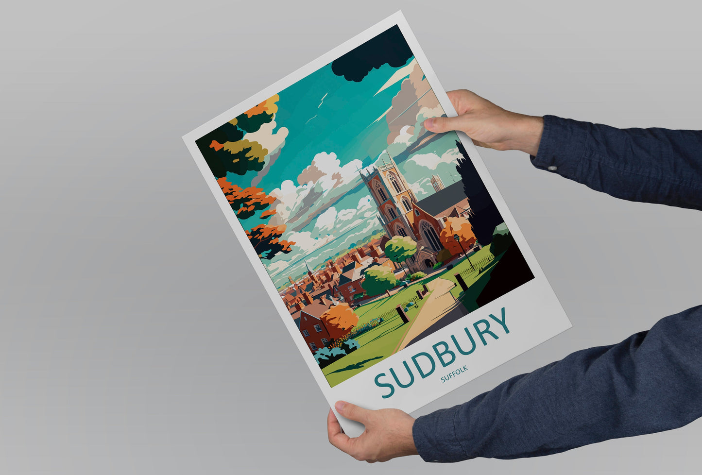 Sudbury Travel Print Wall Art Sudbury Wall Hanging Home Décor Sudbury Gift Art Lovers England Art Lover Gift Sudbury Art
