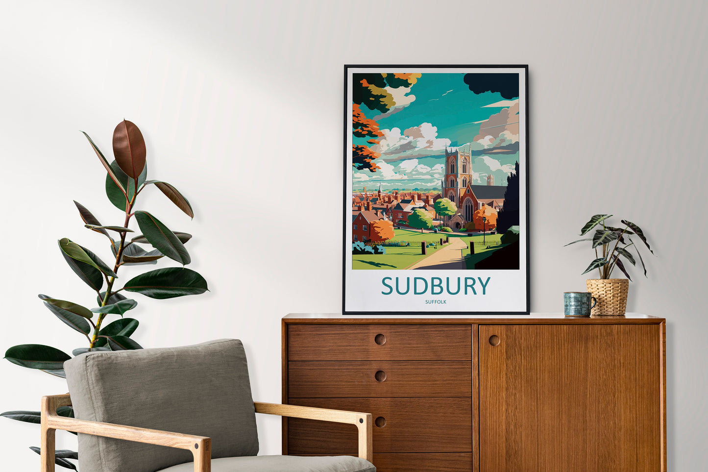 Sudbury Travel Print Wall Art Sudbury Wall Hanging Home Décor Sudbury Gift Art Lovers England Art Lover Gift Sudbury Art