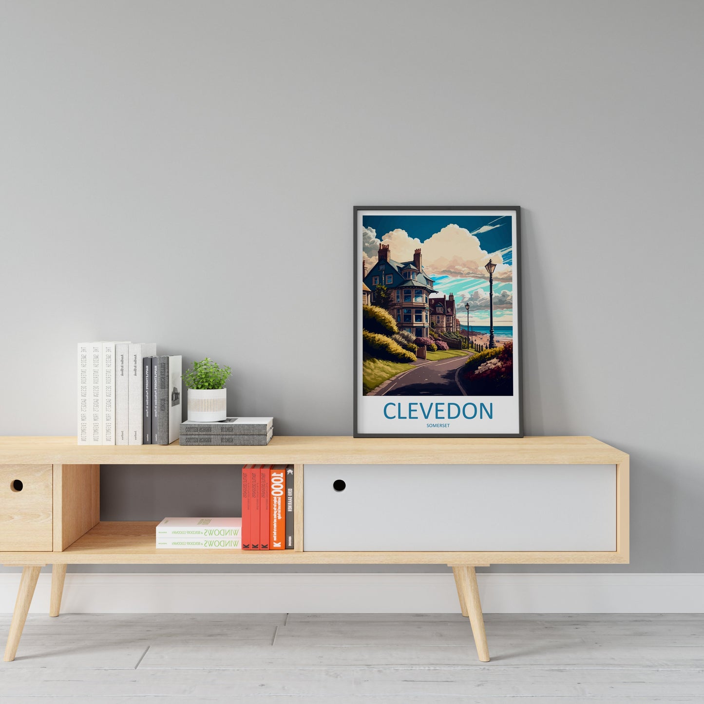 Clevedon Travel Print Wall Art Clevedon Wall Hanging Home Décor Clevedon Gift Art Lovers England Art Lover Gift Clevedon Art