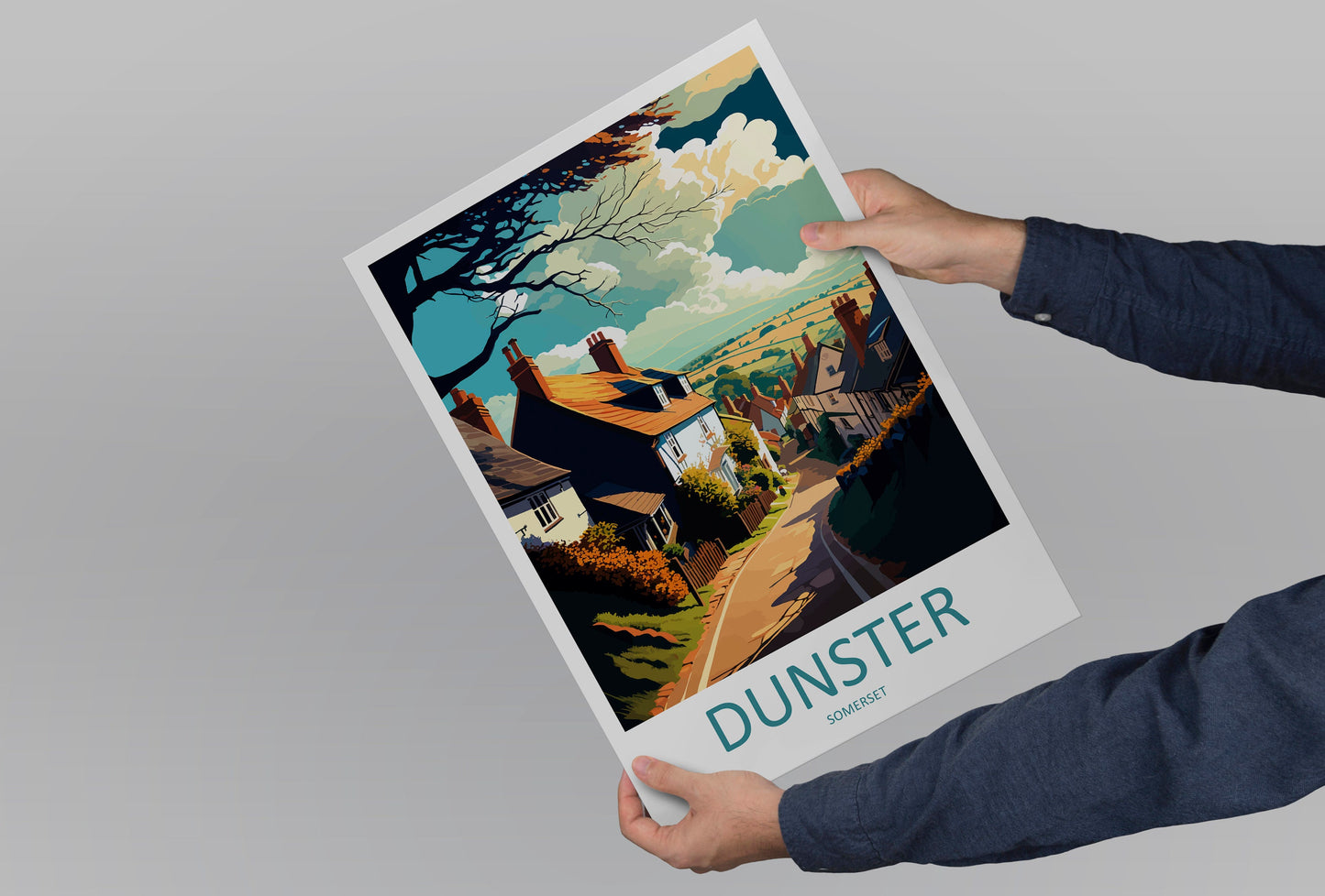 Dunster Travel Print Wall Art Dunster Wall Hanging Home Décor Dunster Gift Art Lovers England Art Lover Gift Dunster Art