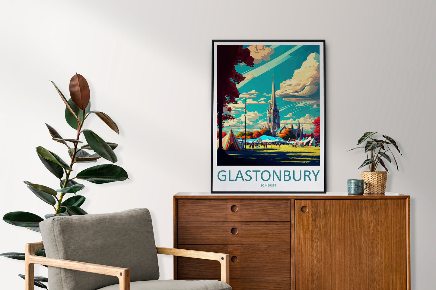 Glastonbury Travel Print Wall Art Glastonbury Wall Hanging Home Décor Glastonbury Gift Art Lovers England Art Lover Gift Glastonbury Decor