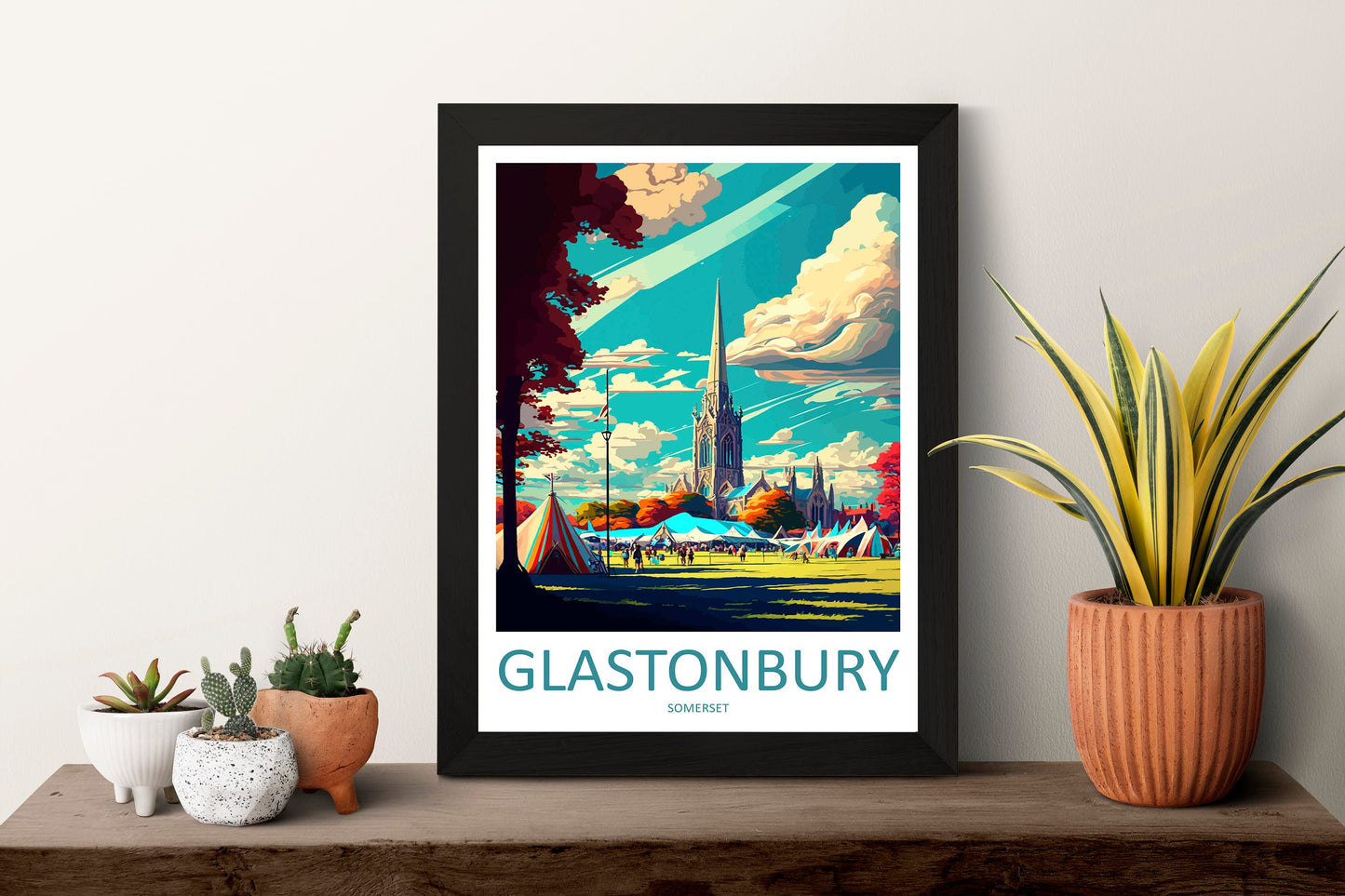 Glastonbury Travel Print Wall Art Glastonbury Wall Hanging Home Décor Glastonbury Gift Art Lovers England Art Lover Gift Glastonbury Decor