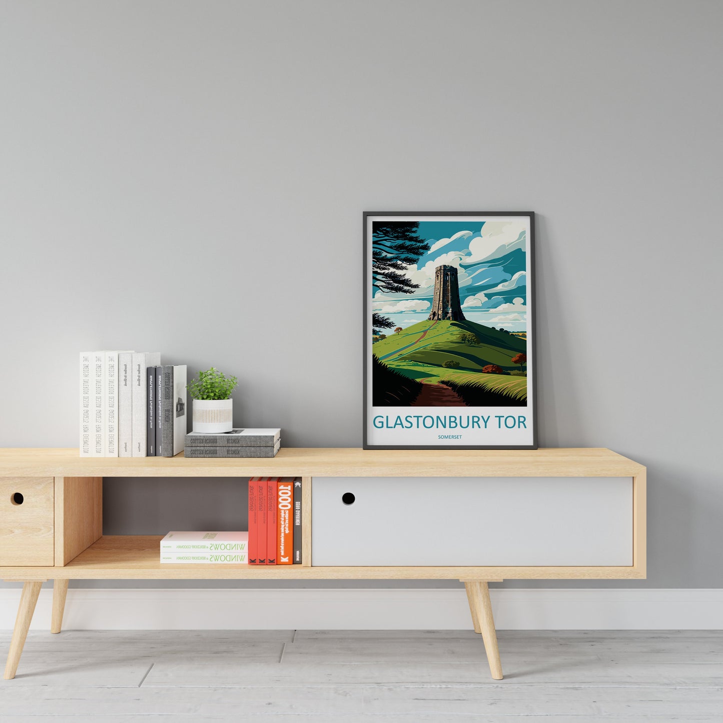 Glastonbury Tor Travel Print Wall Art Glastonbury Tor Wall Hanging Home Décor Glastonbury Tor Gift Art Lovers England Art Lover Gift