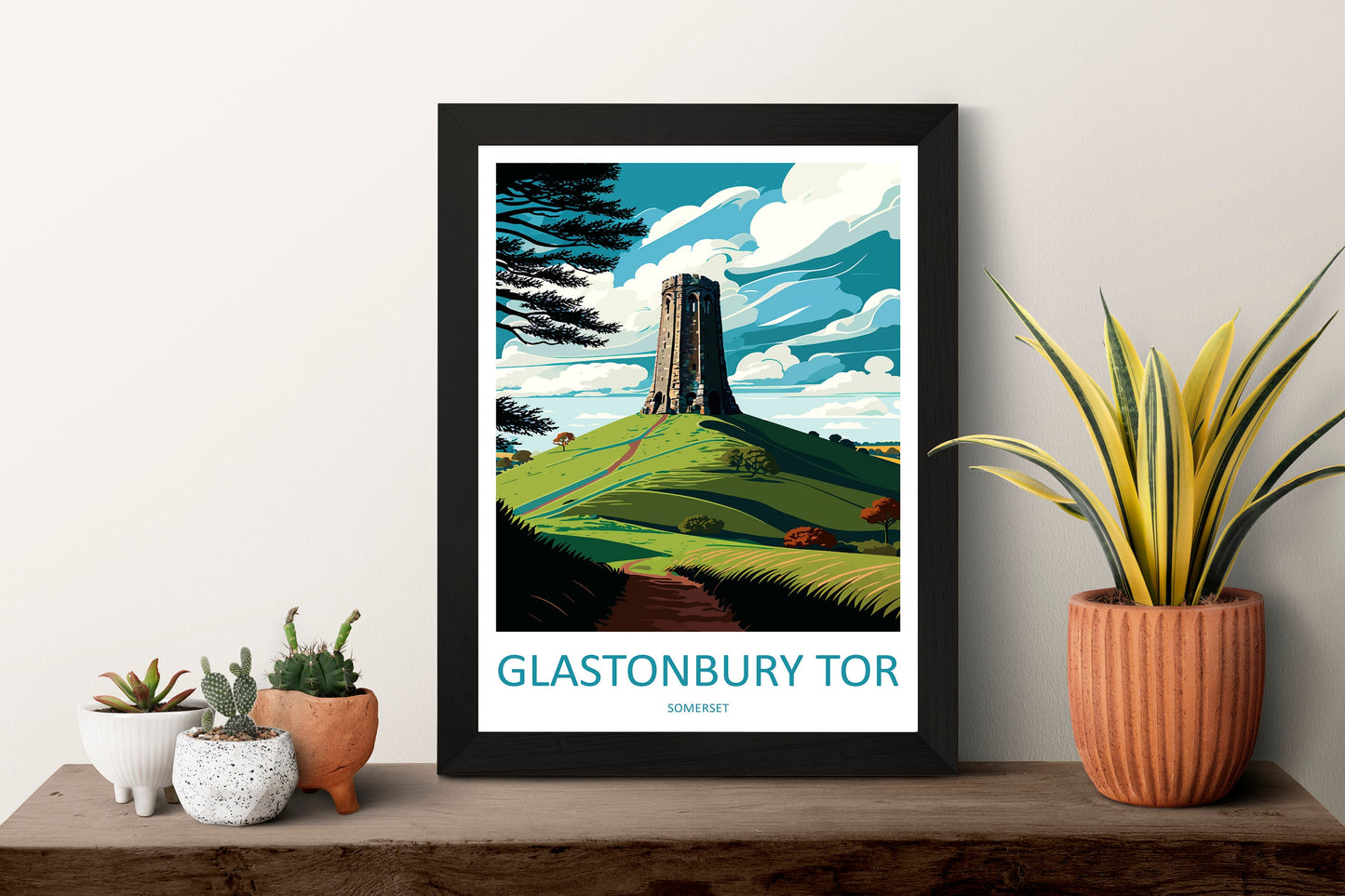 Glastonbury Tor Travel Print Wall Art Glastonbury Tor Wall Hanging Home Décor Glastonbury Tor Gift Art Lovers England Art Lover Gift