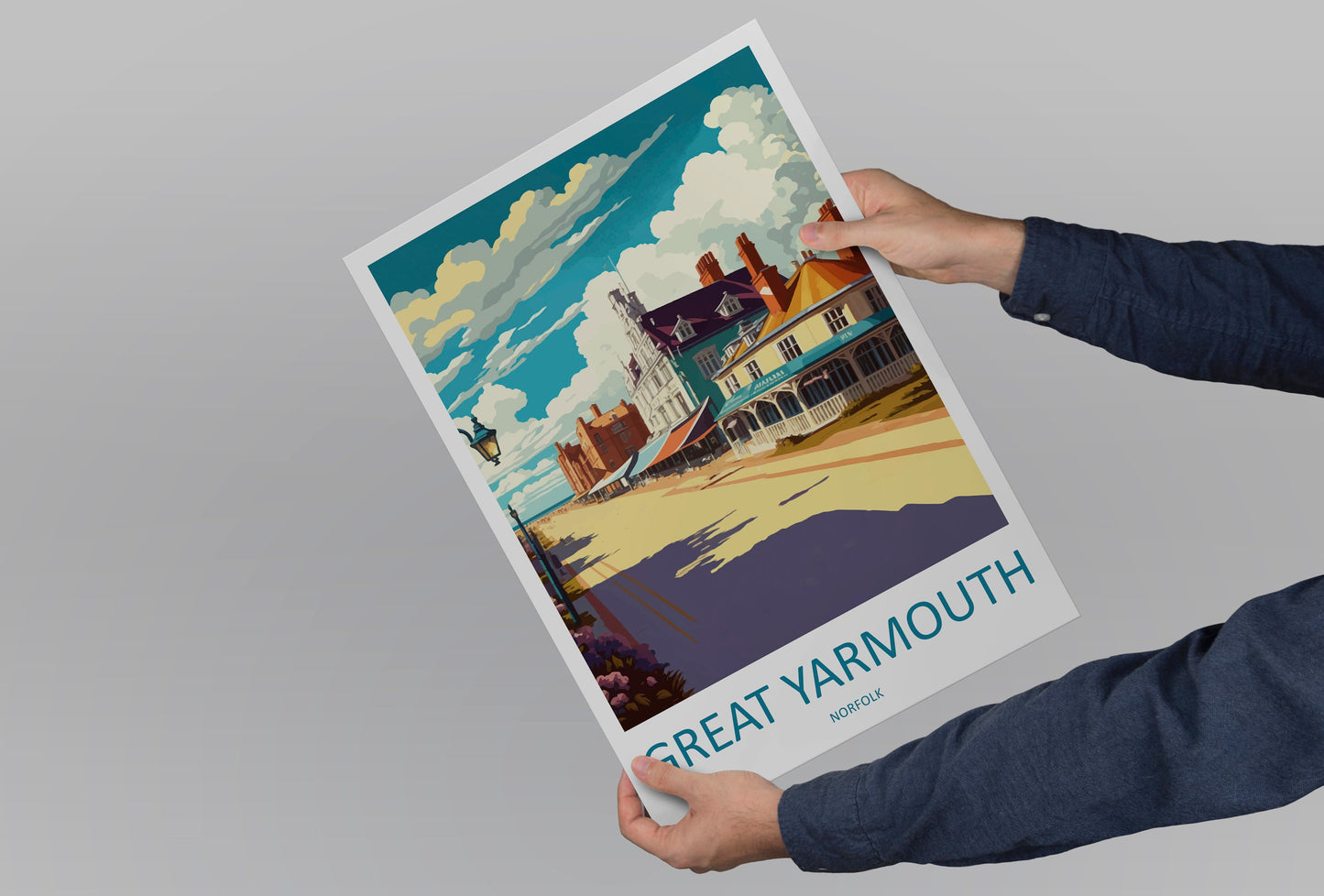 Great Yarmouth Travel Print Wall Art Great Yarmouth Wall Hanging Home Décor Great Yarmouth Gift Art Lovers England Art Lover Gift