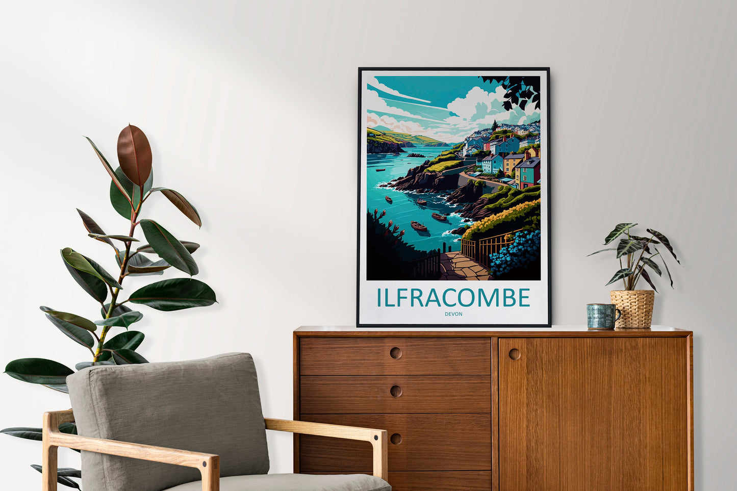Ilfracombe Travel Print Wall Art Ilfracombe Wall Hanging Home Décor Ilfracombe Gift Art Lovers England Art Lover Gift Ilfracombe Art