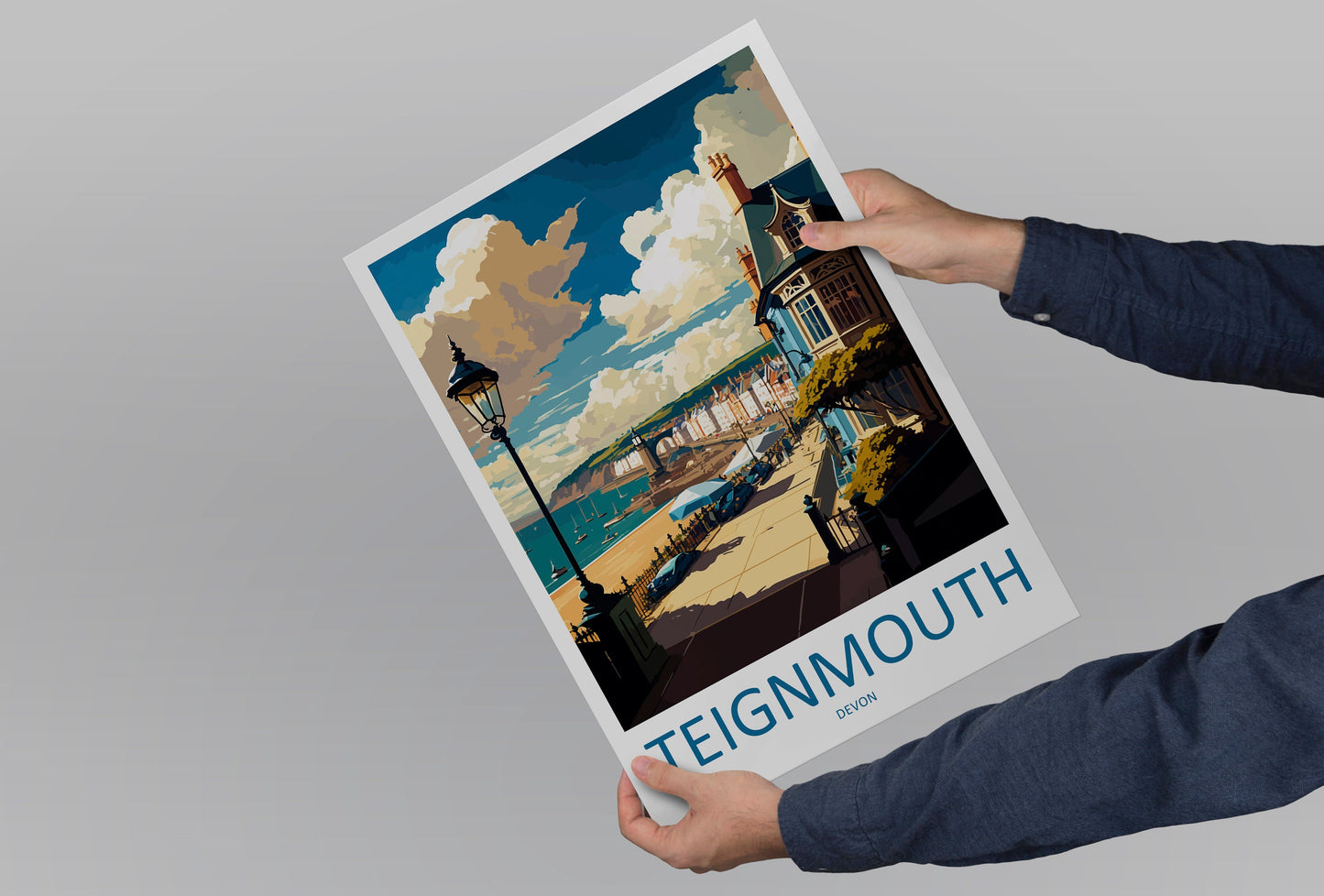 Teignmouth Travel Print Wall Art Teignmouth Wall Hanging Home Décor Teignmouth Gift Art Lovers England Art Lover Gift Teignmouth Art