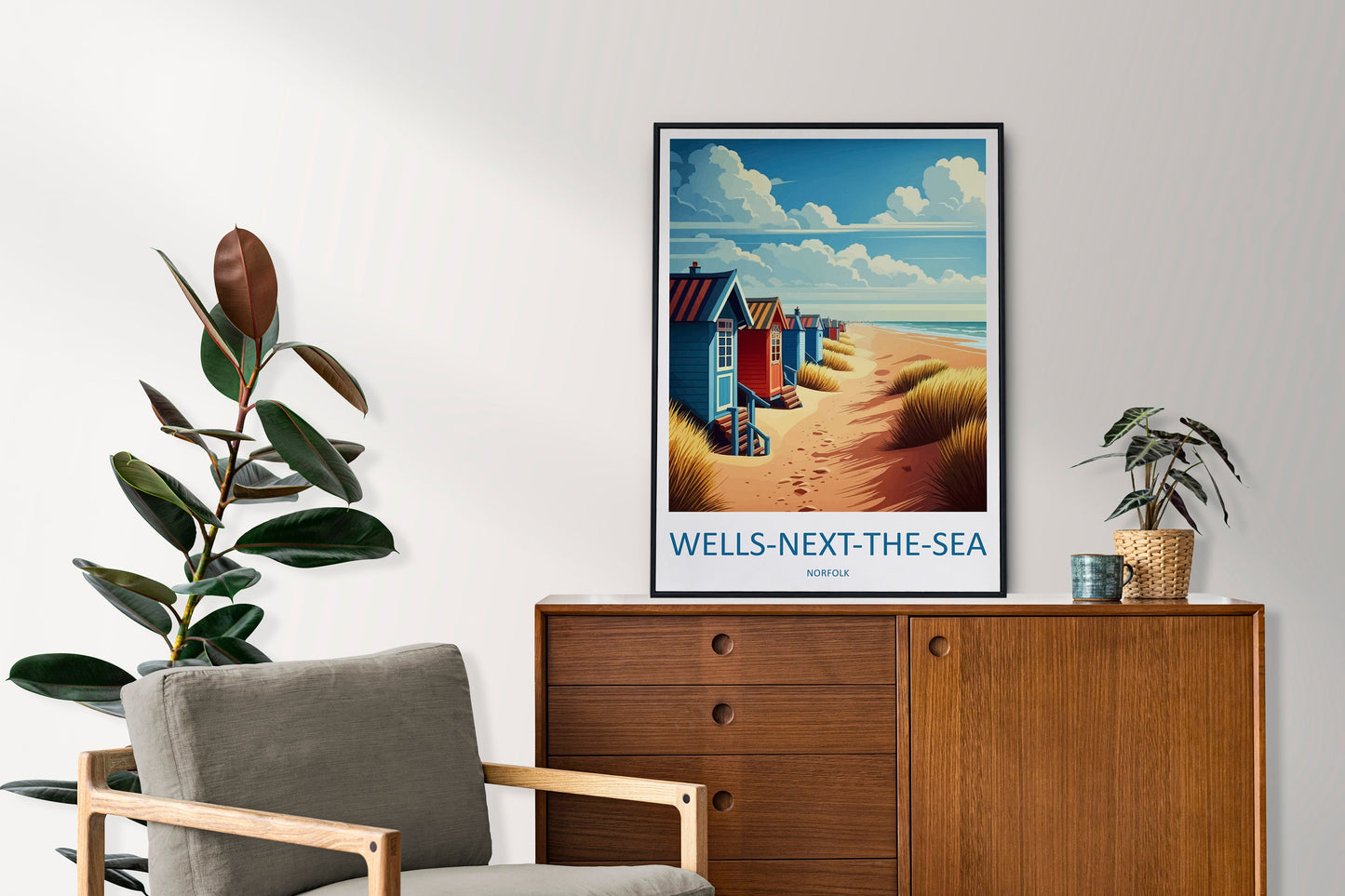 Wells-Next-To-Sea Travel Print Wall Art Wells-Next-To-Sea Wall Hanging Home Décor Wells-Next-To-Sea Gift Art Lovers England Art Lover Gift