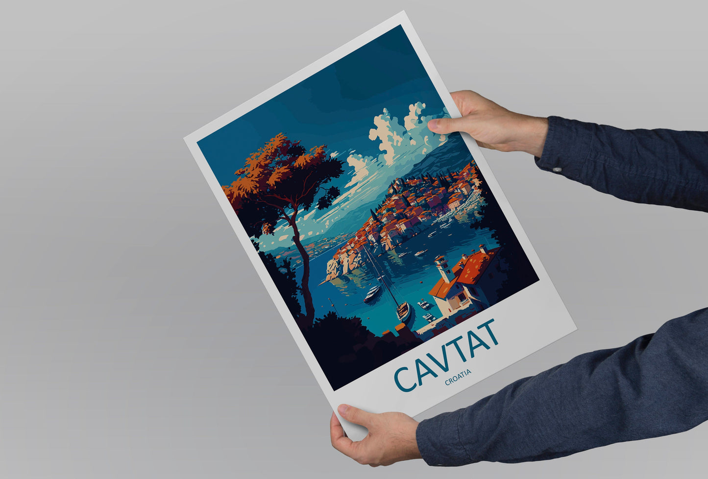 Cavtat Travel Print Wall Art Cavtat Wall Hanging Home Décor Cavtat Gift Art Lovers Croatia Art Lover Gift Cavtat Travel Poster Wall Art
