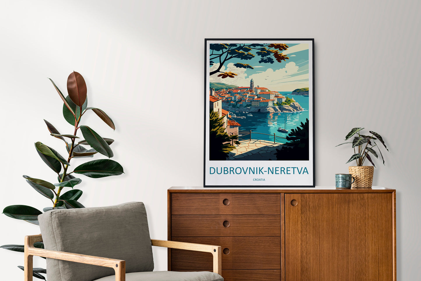 Dubrovnik-Neretva Travel Print Wall Art Dubrovnik-Neretva Wall Hanging Home Décor Dubrovnik-Neretva Gift Art Lovers Croatia Art Lover Gift